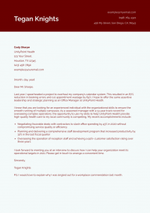 Office Manager Cover Letter Example #3