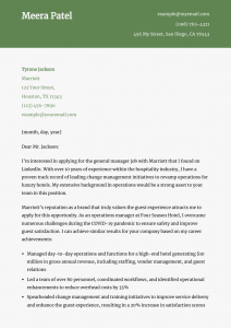 Operations Manager Cover Letter Example #3
