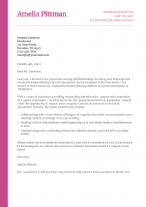 Personal Assistant Cover Letter Example #1