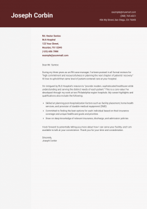 Registered Nurse Case Manager Cover Letter Example #1