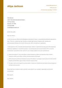 Security Officer Cover Letter Example #1