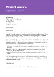 Security Officer Cover Letter Example #3