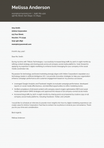 Social Media Cover Letter Example #1
