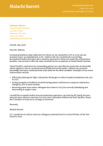 Social Work Cover Letter Example #1