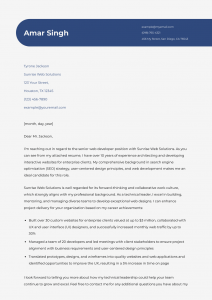Web Developer Cover Letter Example #3