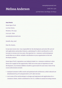 Web Developer Cover Letter Example #2