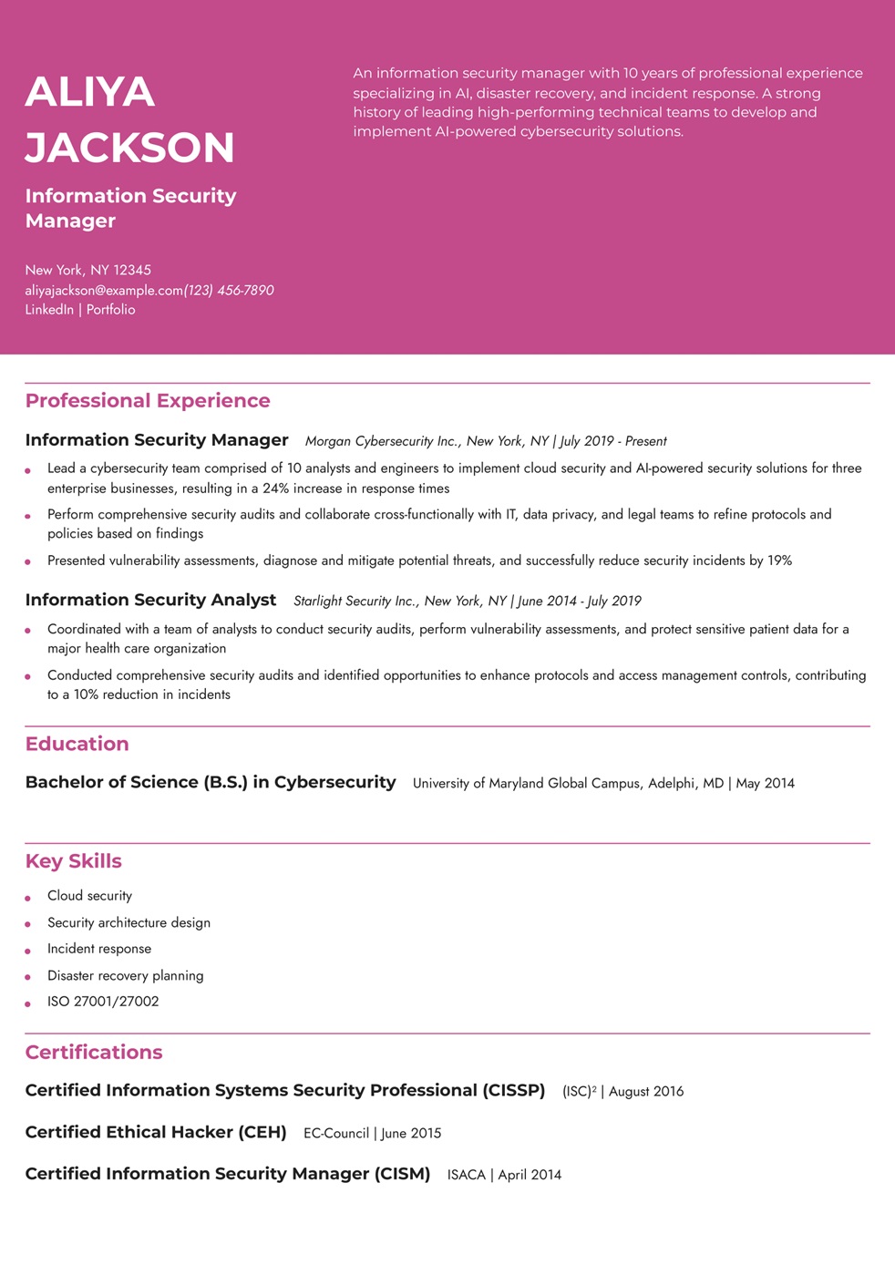Cybersecurity Resume Examples and Templates for 2025