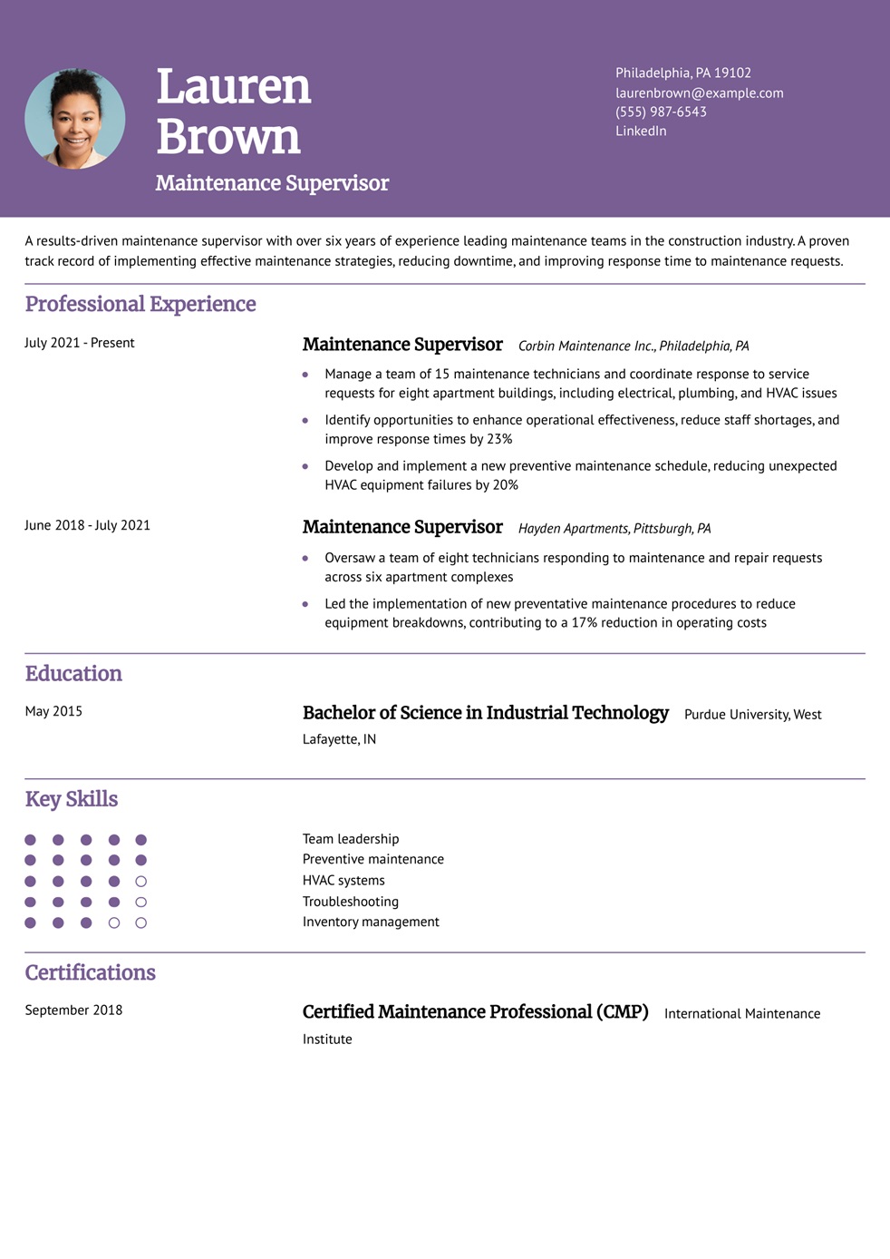 Maintenance Resume Examples and Templates for 2025