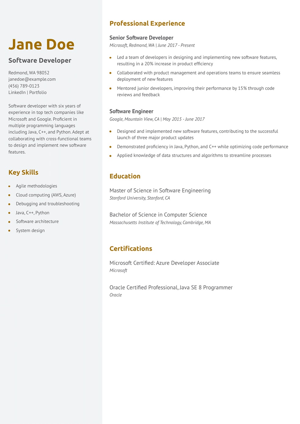 One Page Resume Examples and Templates for 2025
