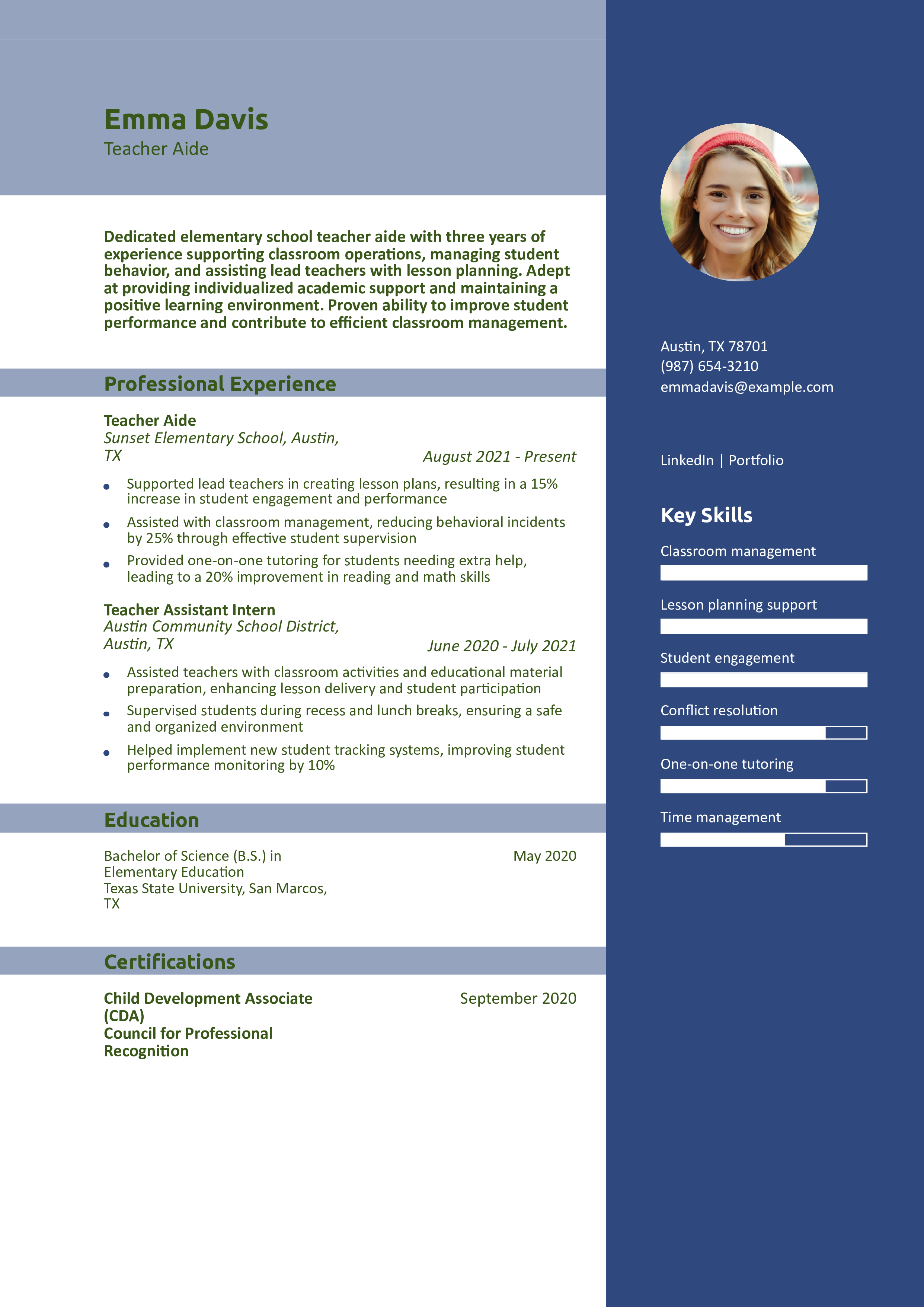 Teacher Aide Resume