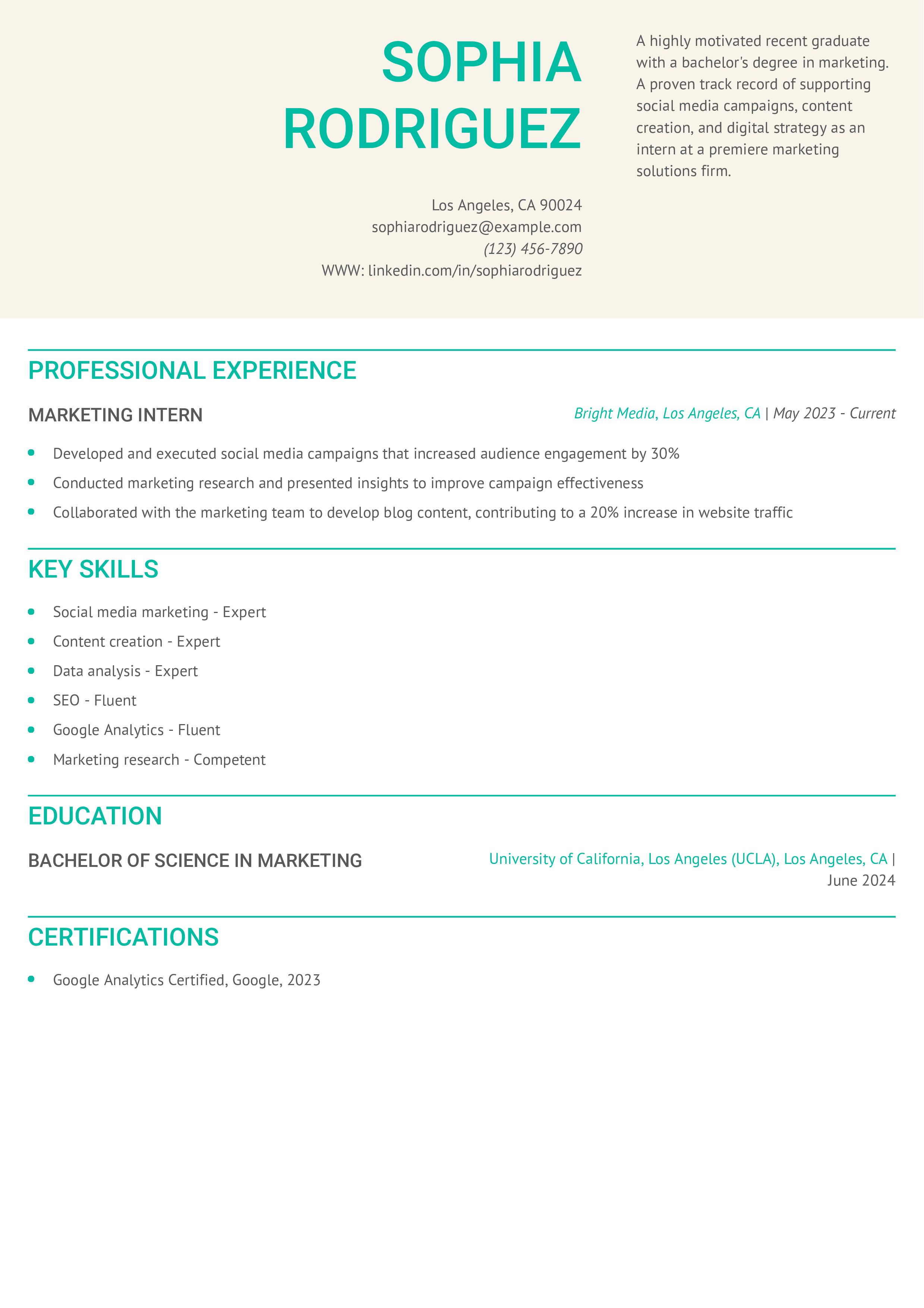 College Graduate Resume