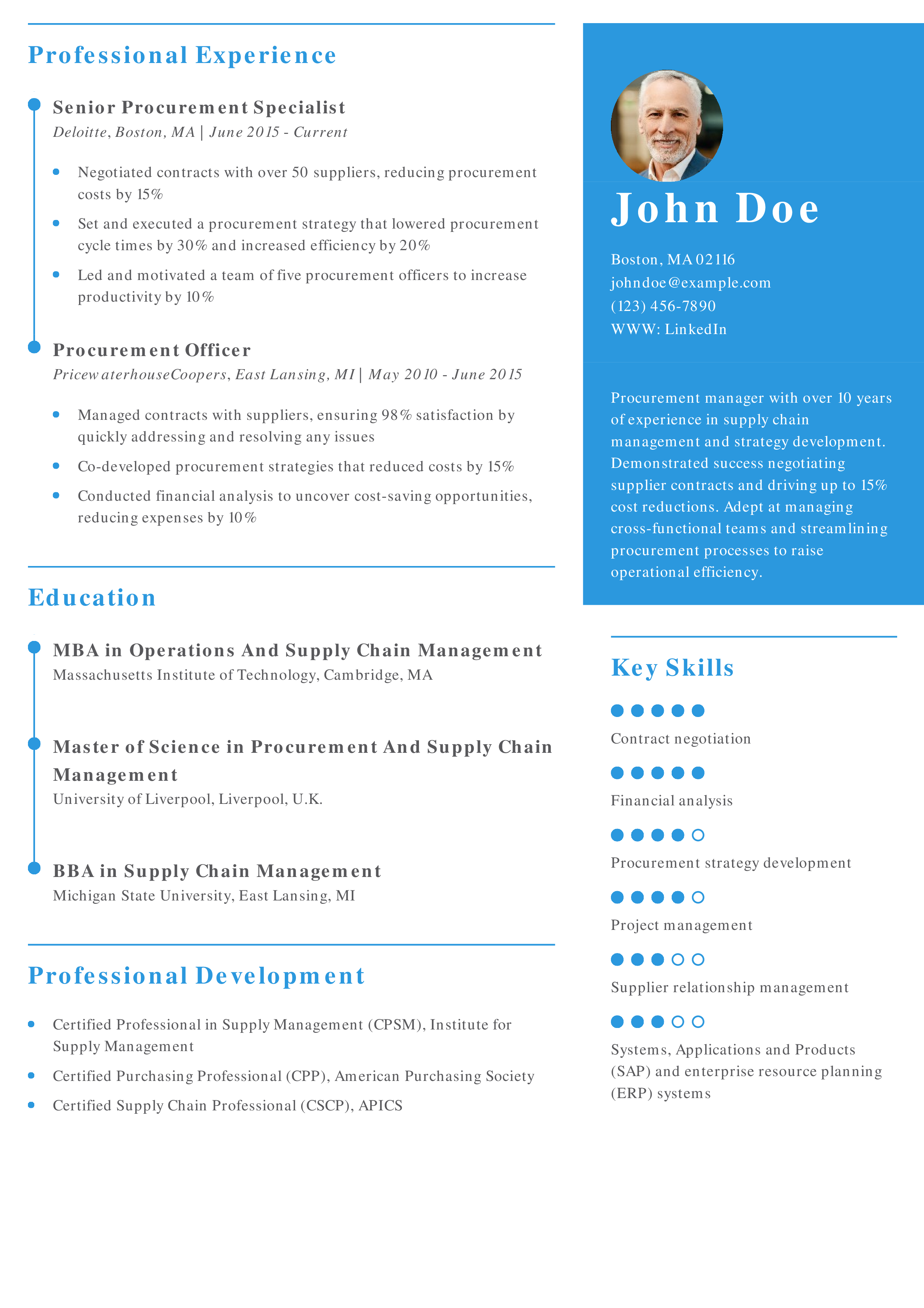 Procurement Manager Resume