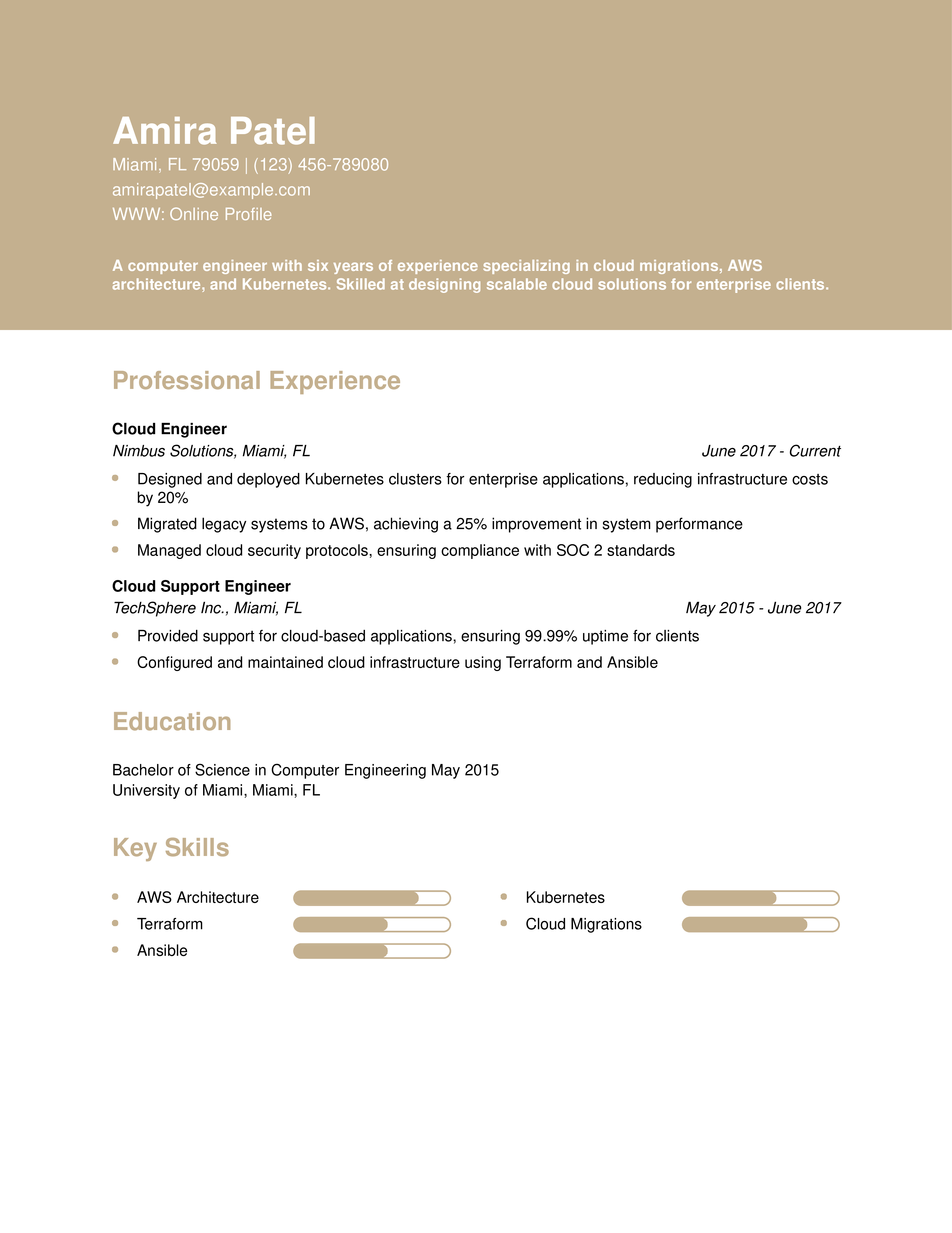 Cloud-Focused Computer Engineer Resume Example