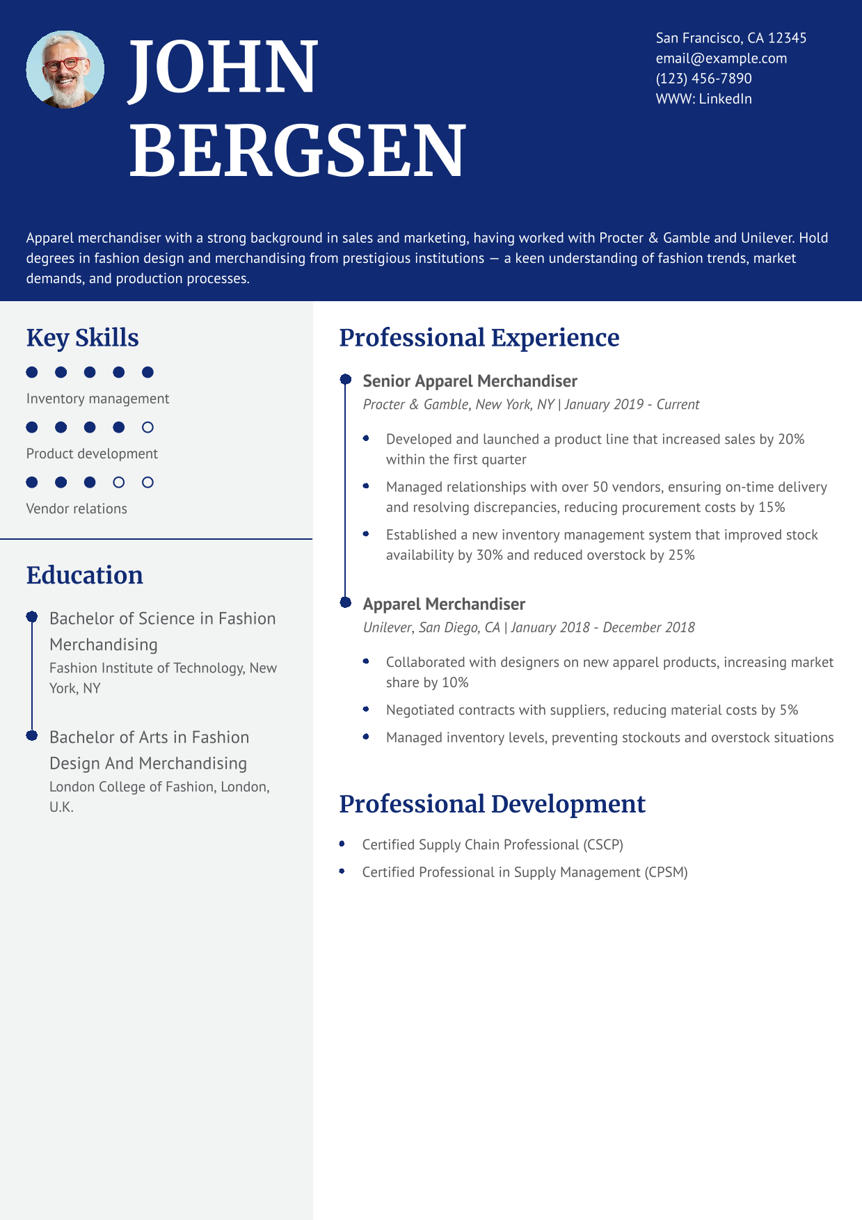 Merchandiser Resume Example
