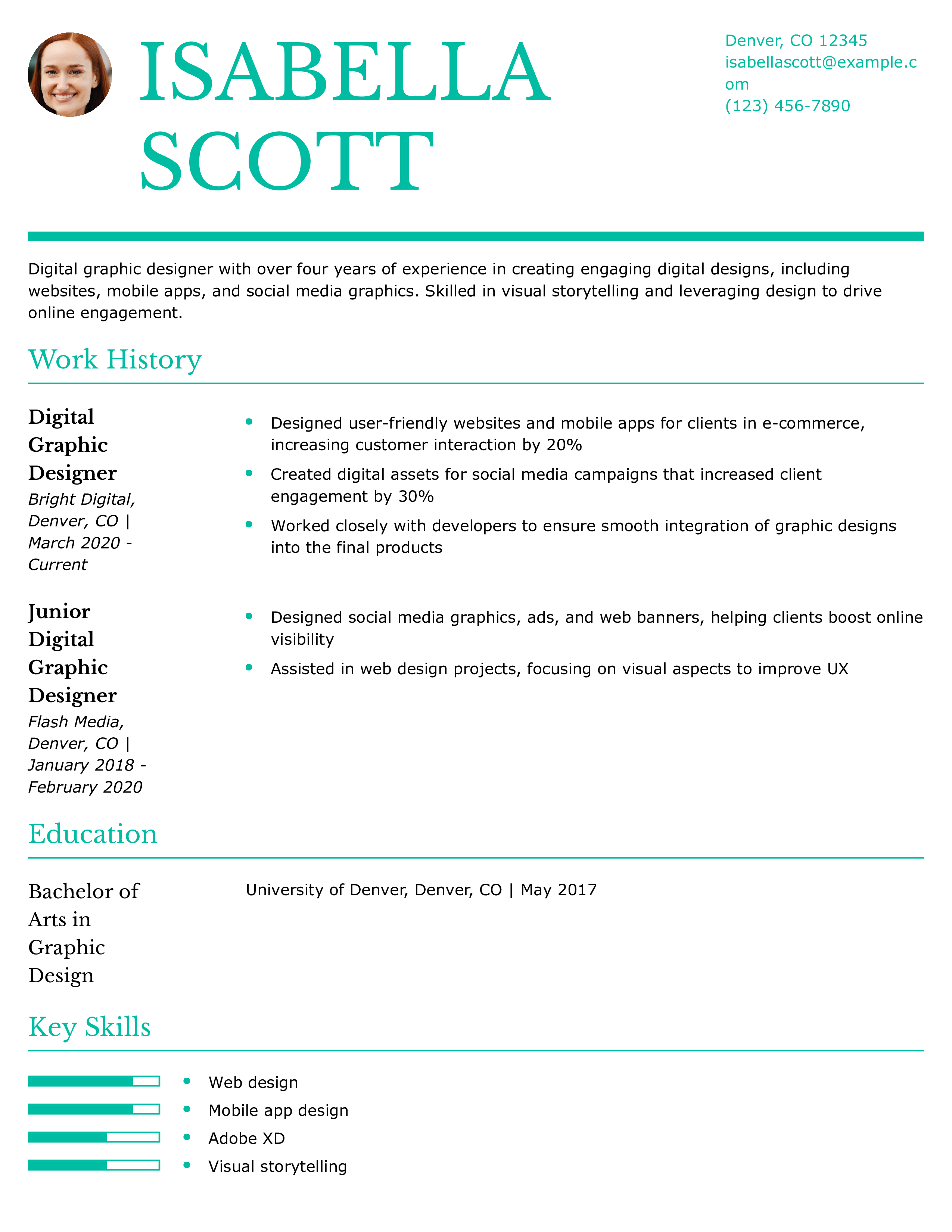 Creative Digital Graphic Designer Resume