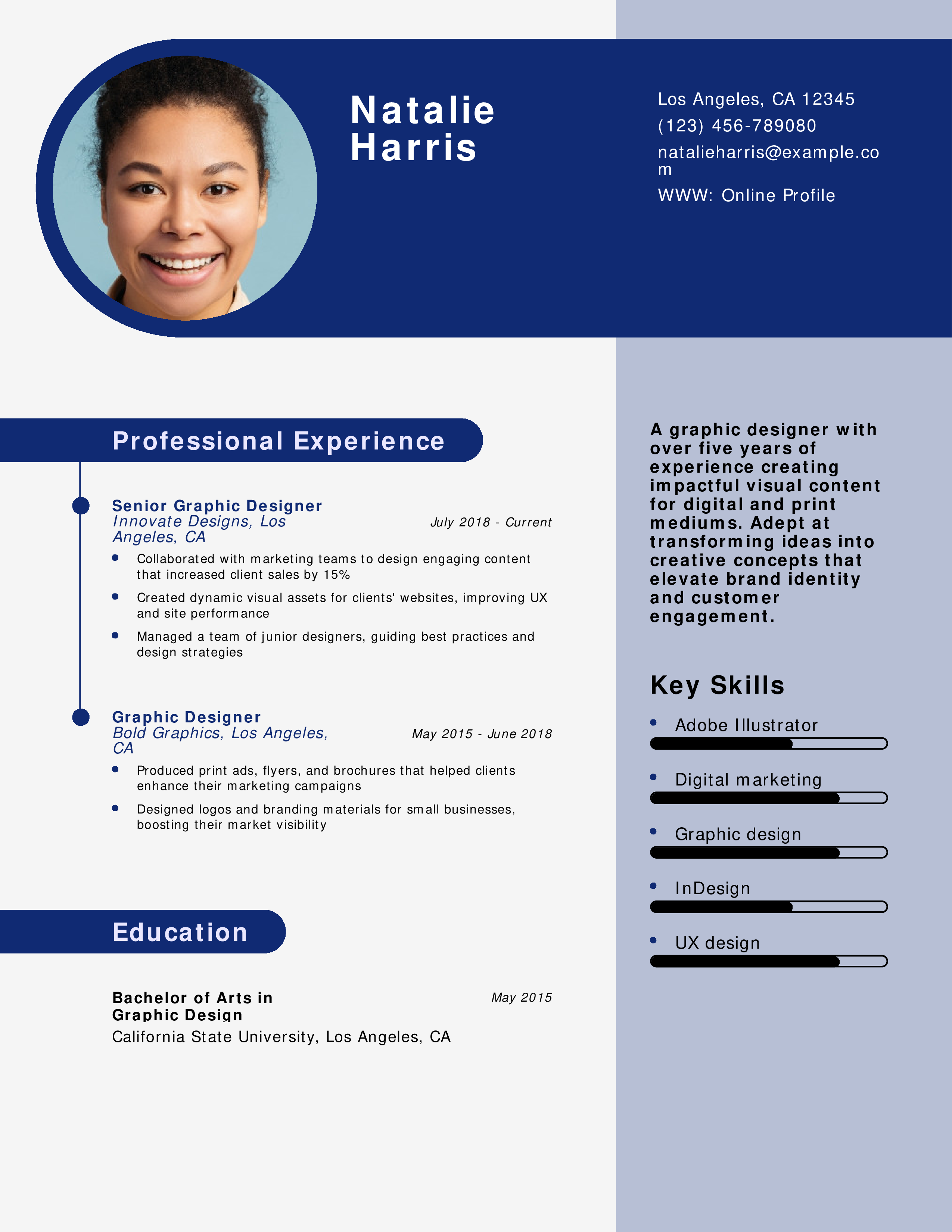 Creative Graphic Designer Resume