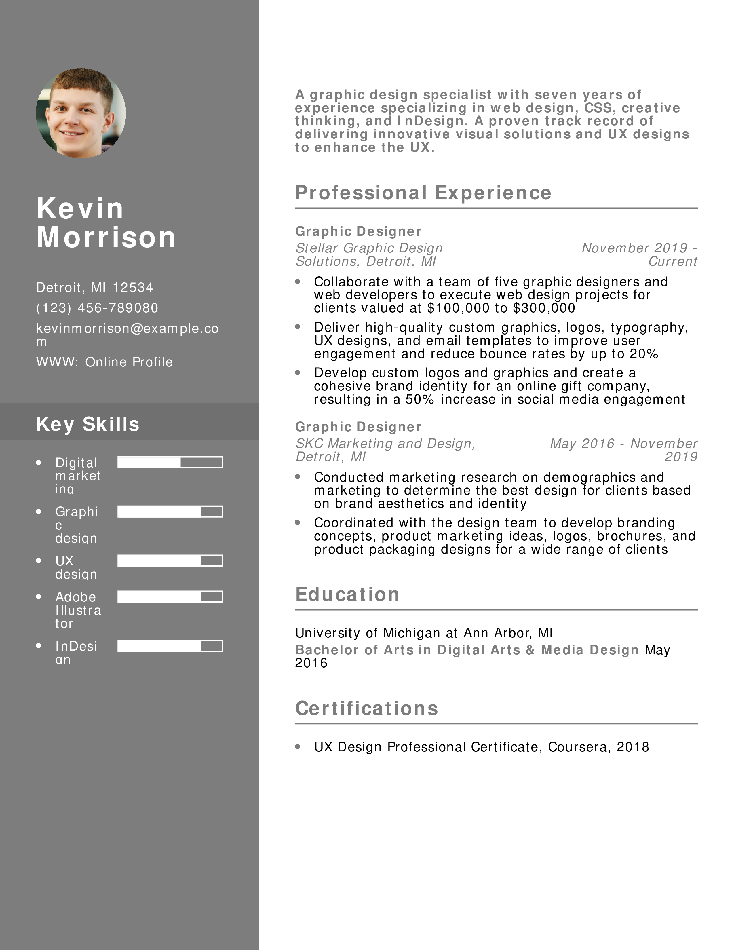 Graphic Design Resume Example