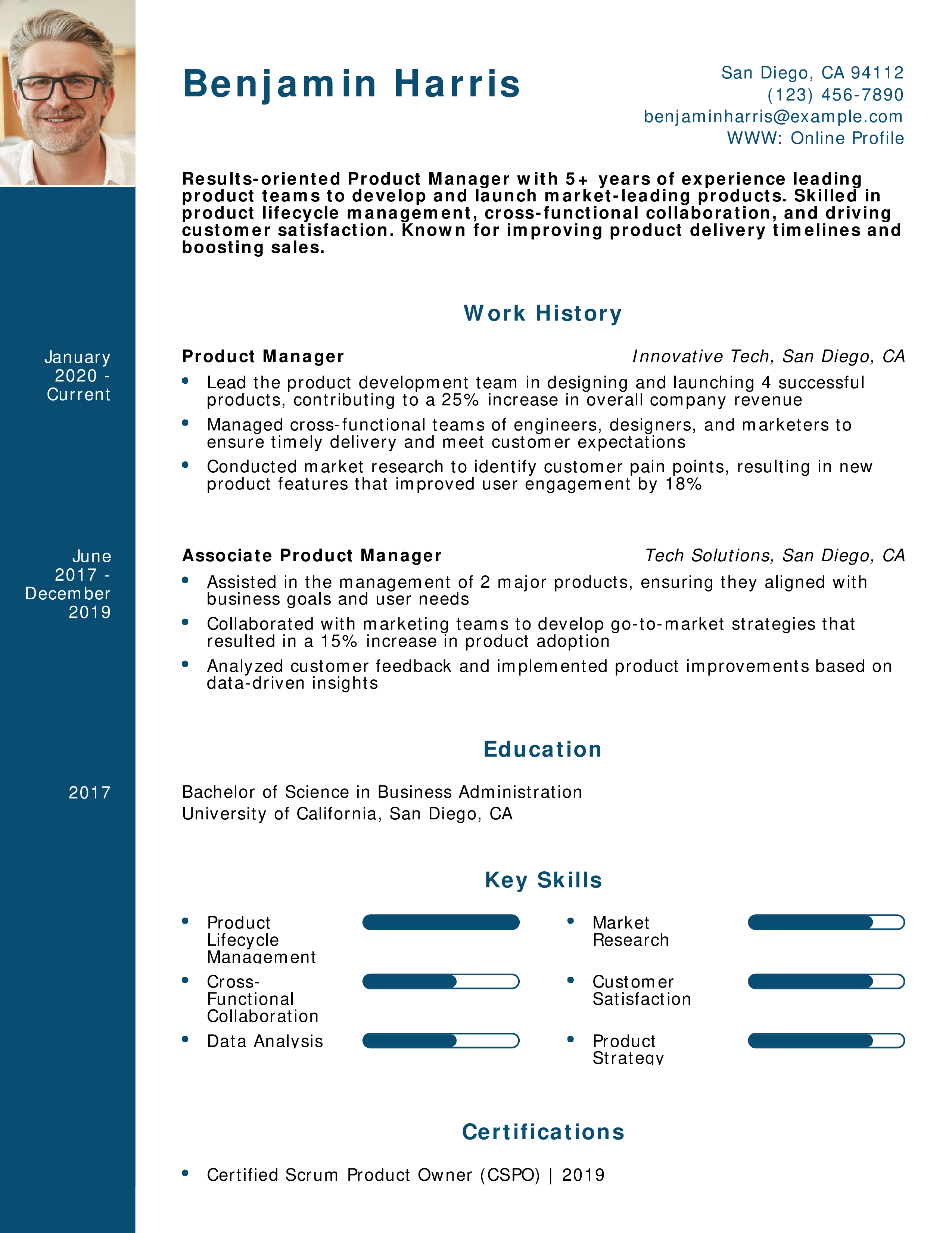 Product Lifecycle Manager Resume