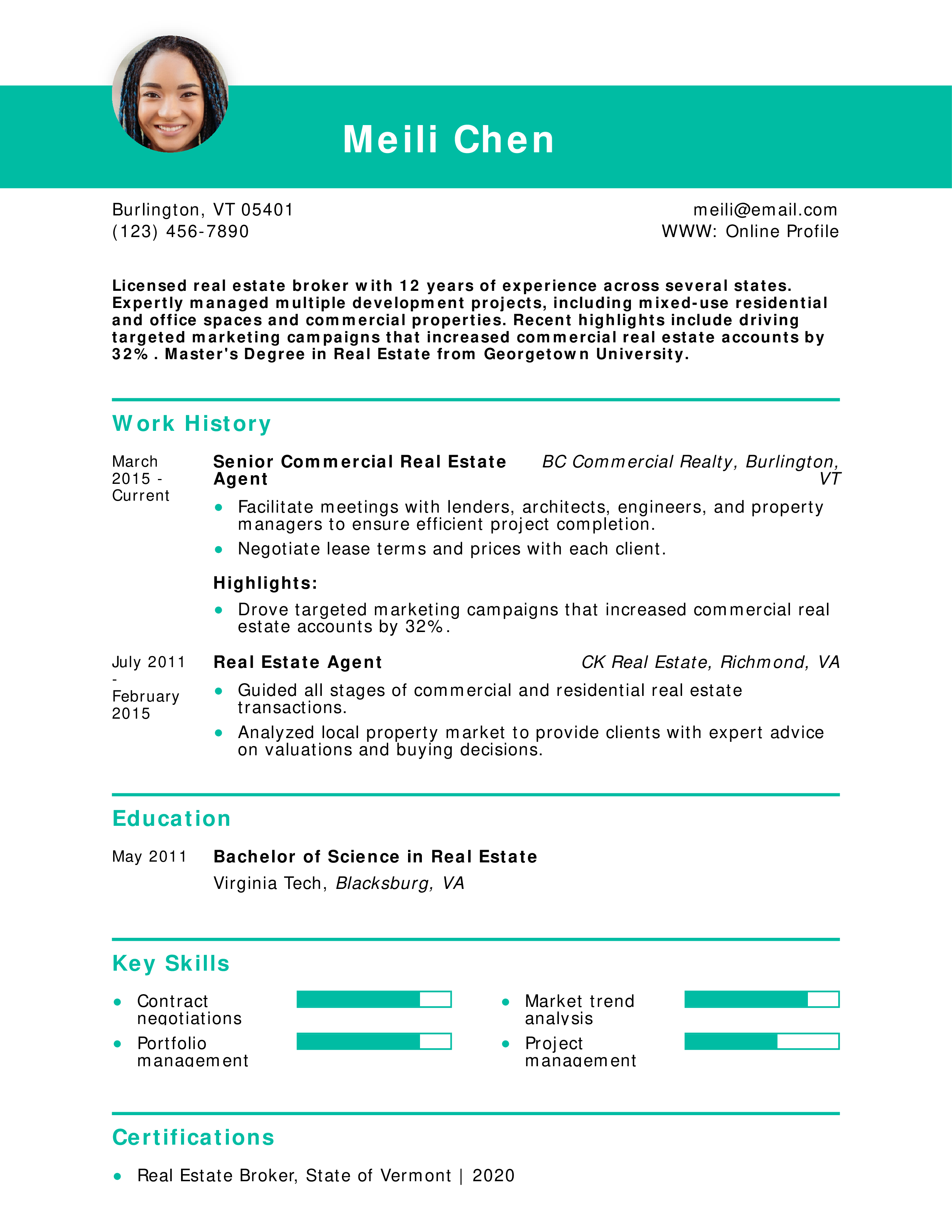 Realtor Resume