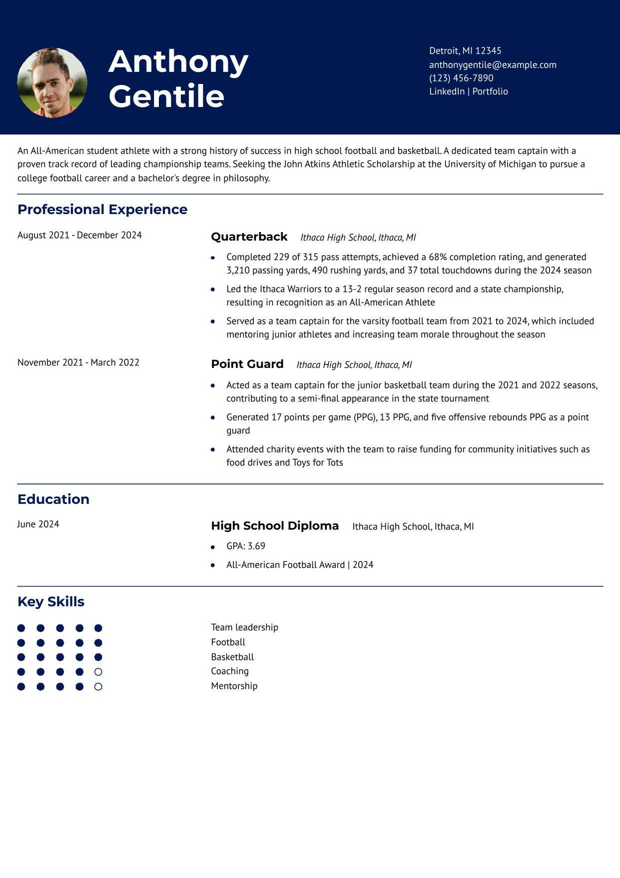 Scholarship Resume Example Resume Example