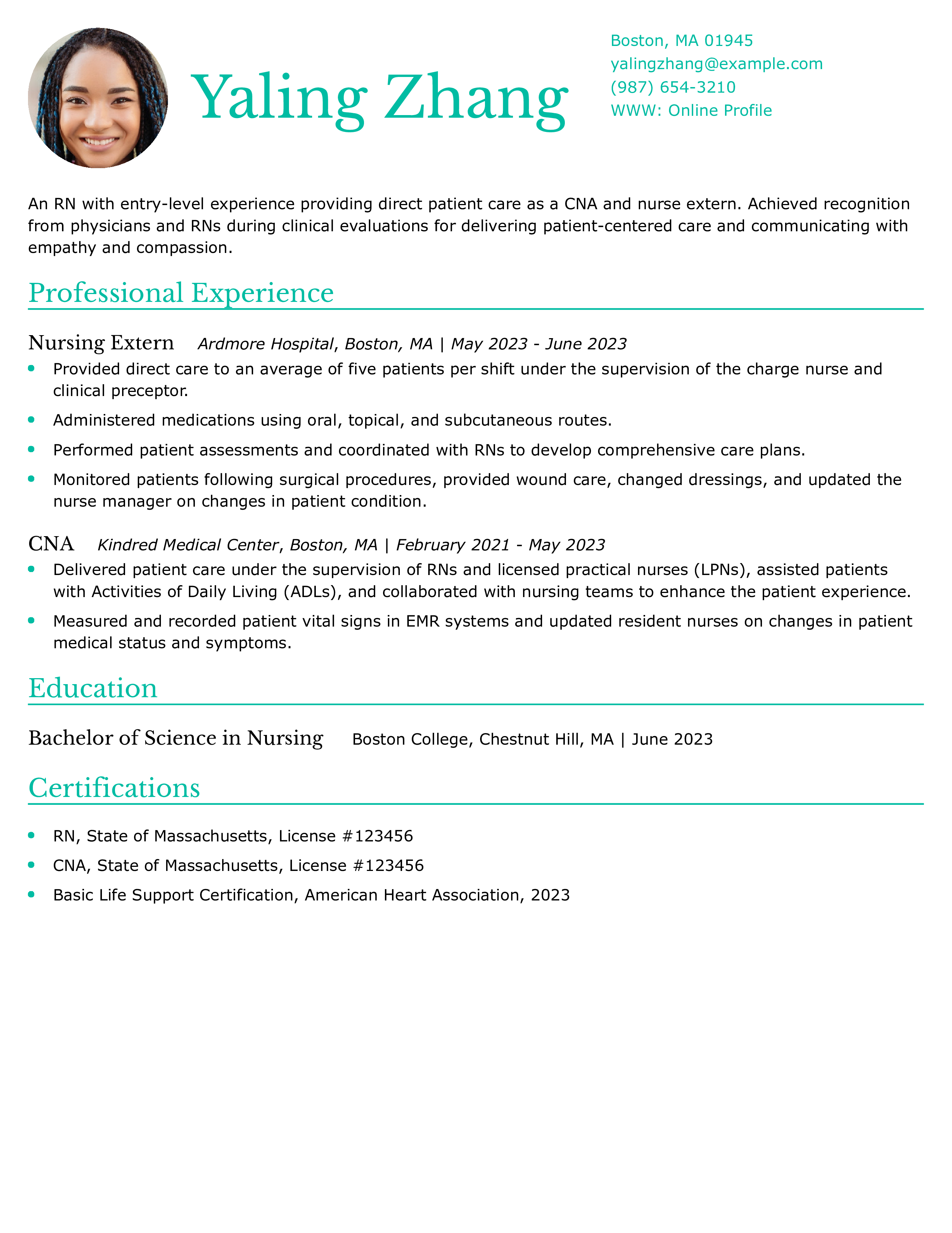 Entry-Level RN Resume