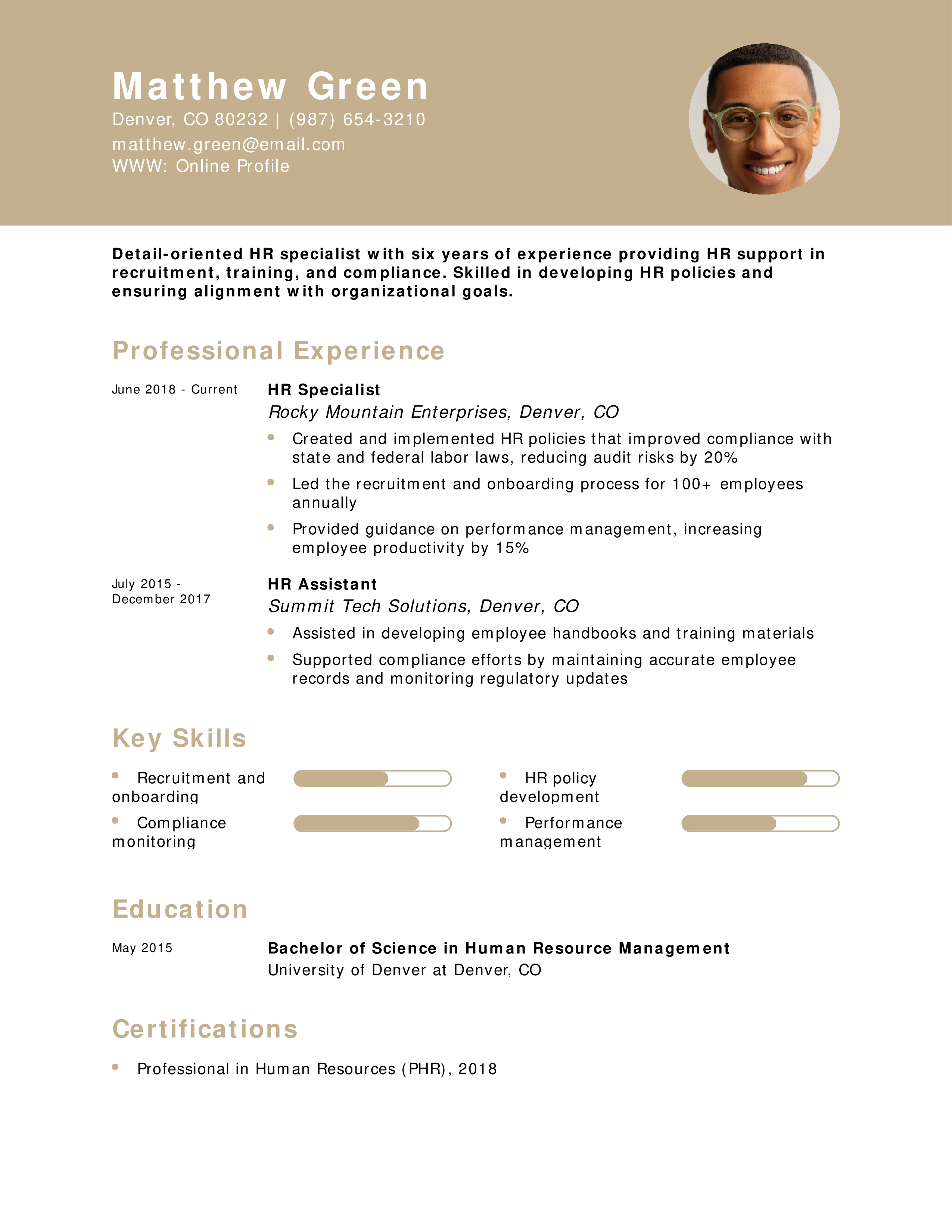 Human Resources Specialist Resume
