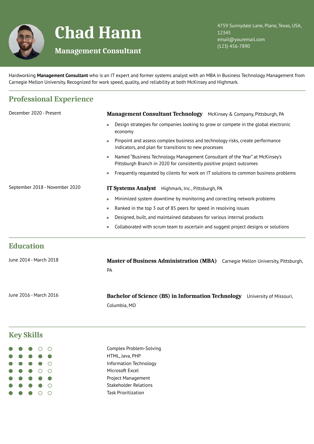 Modern Resume Example