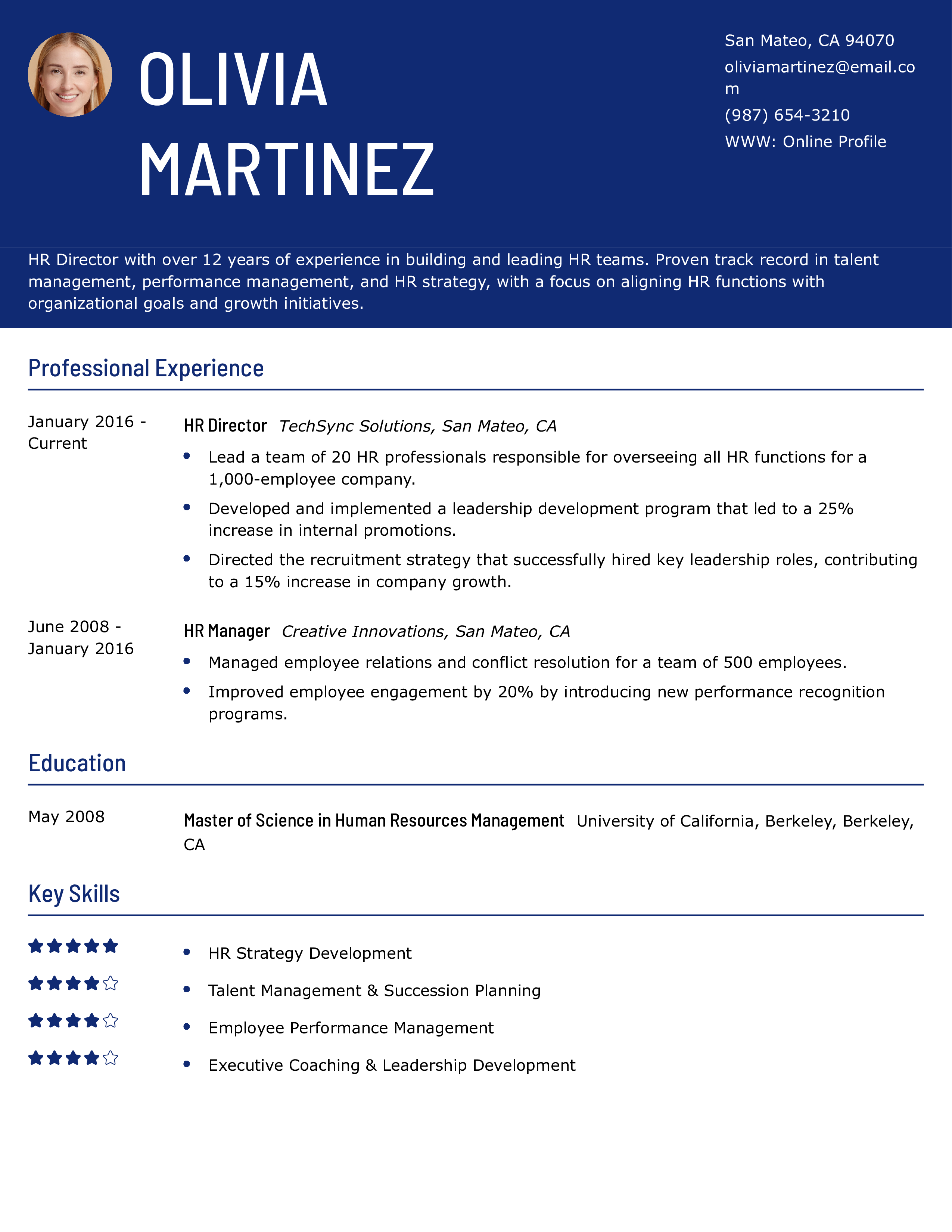 HR Director Resume