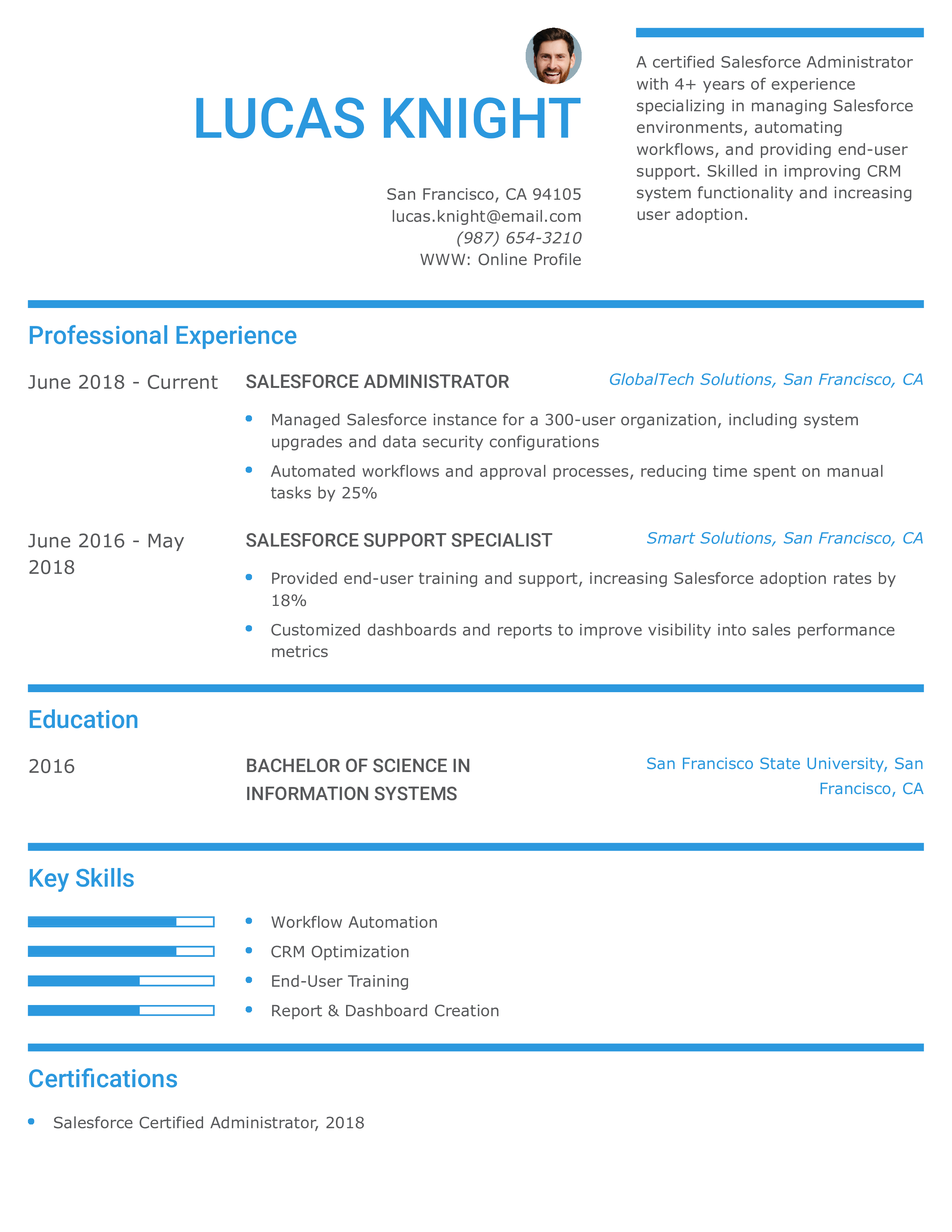 Salesforce Administrator Resume