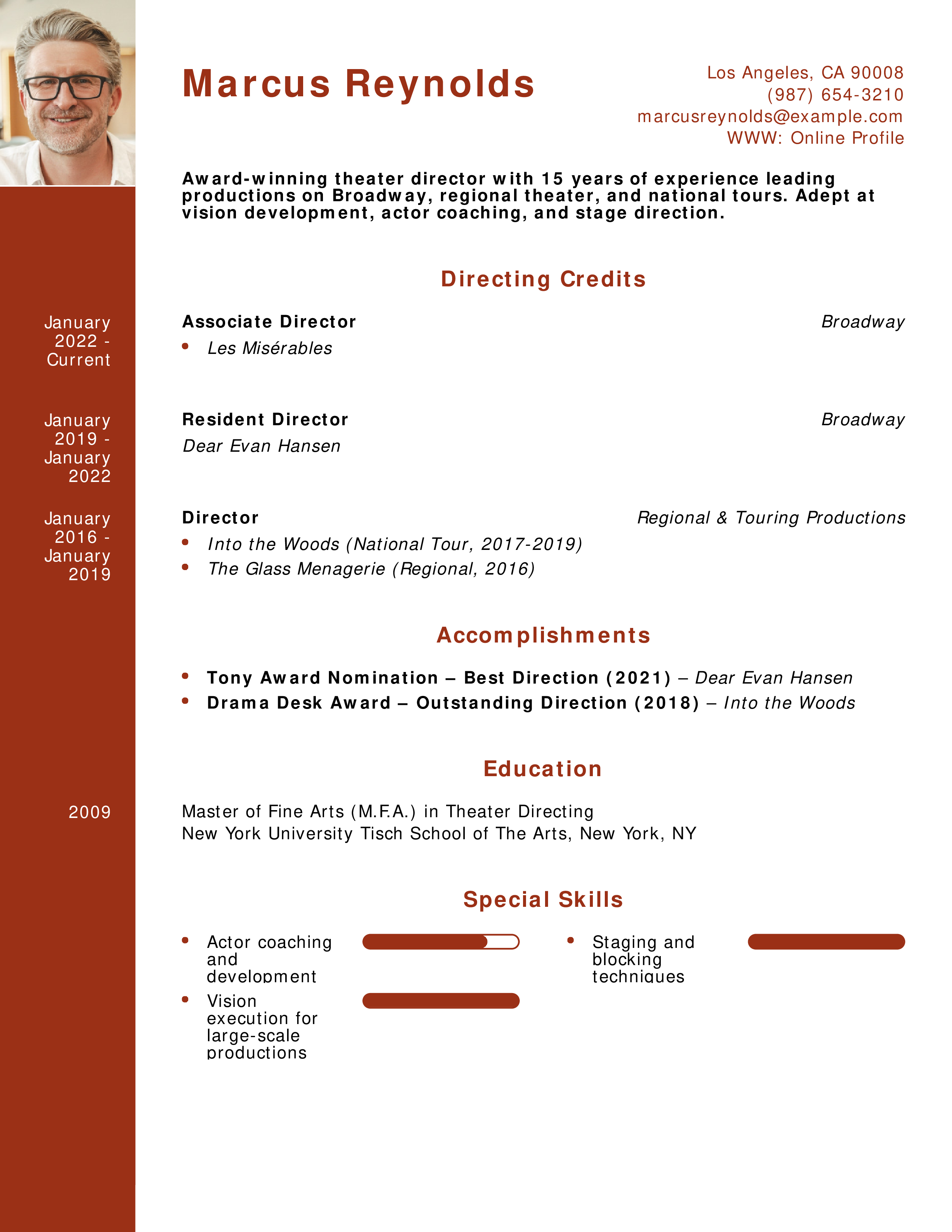 Theater Director Resume