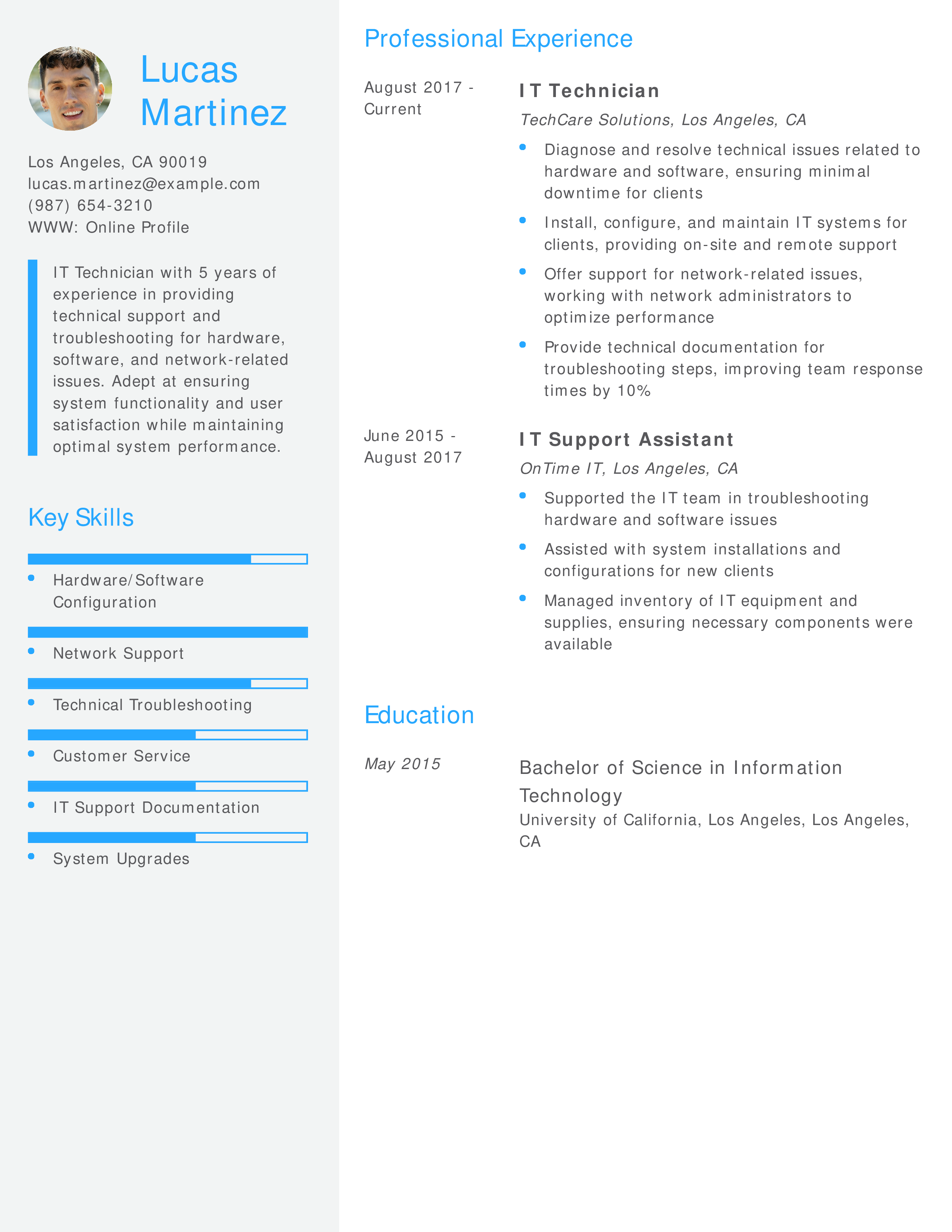 IT Technician Resume