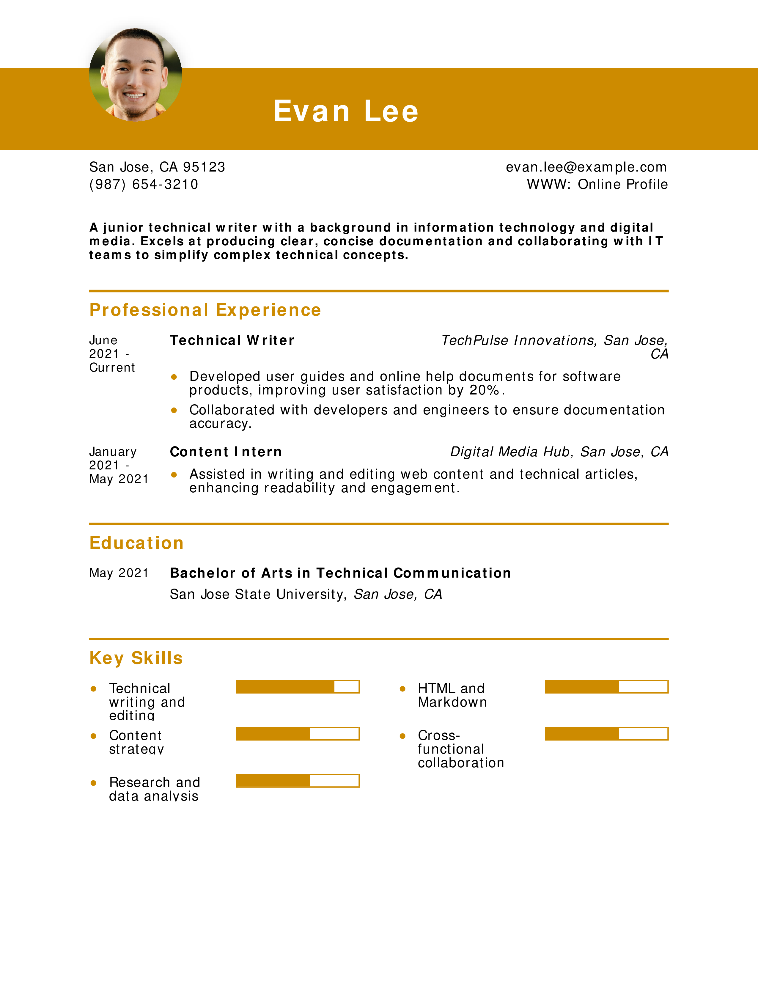 Junior Technical Writer Resumes