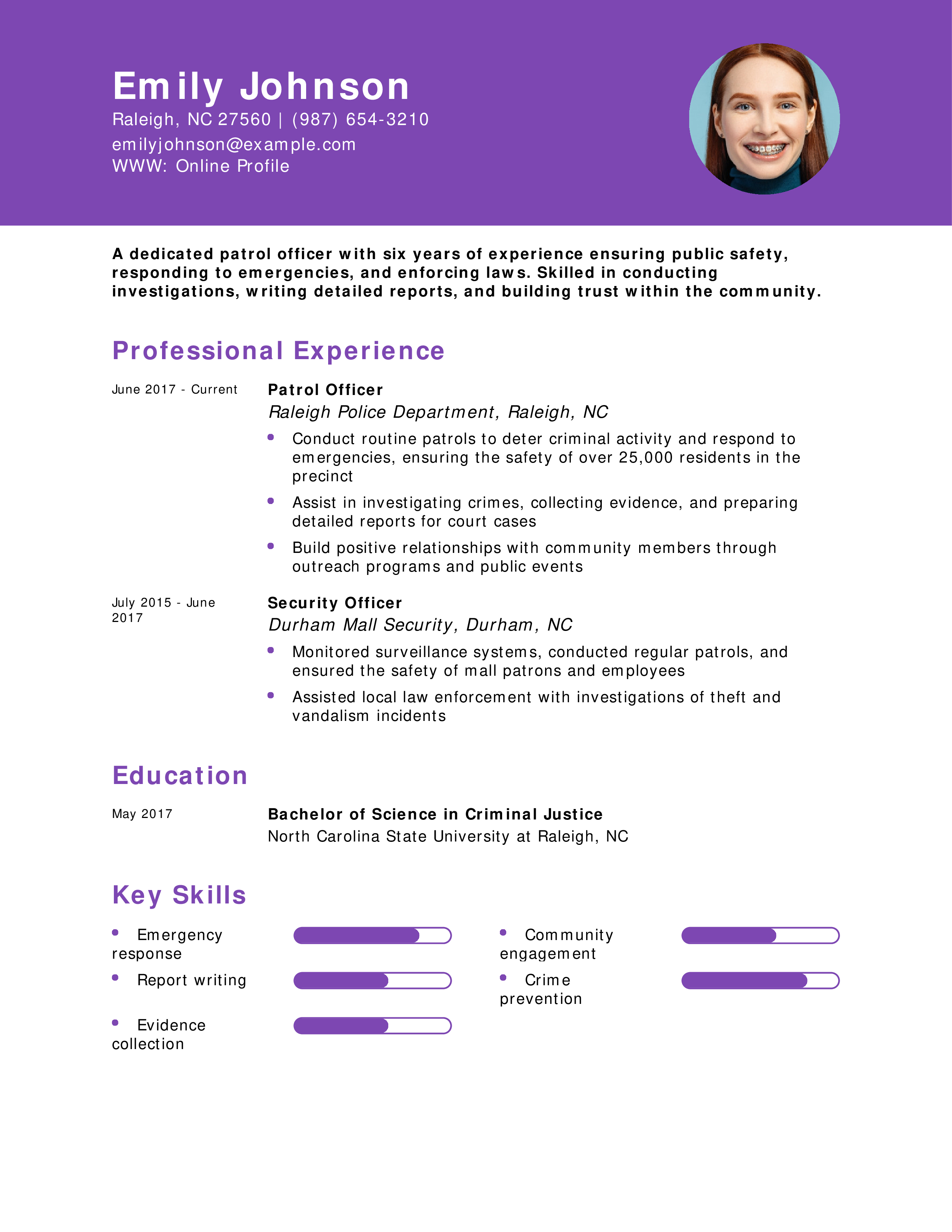 Patrol Officer Resume