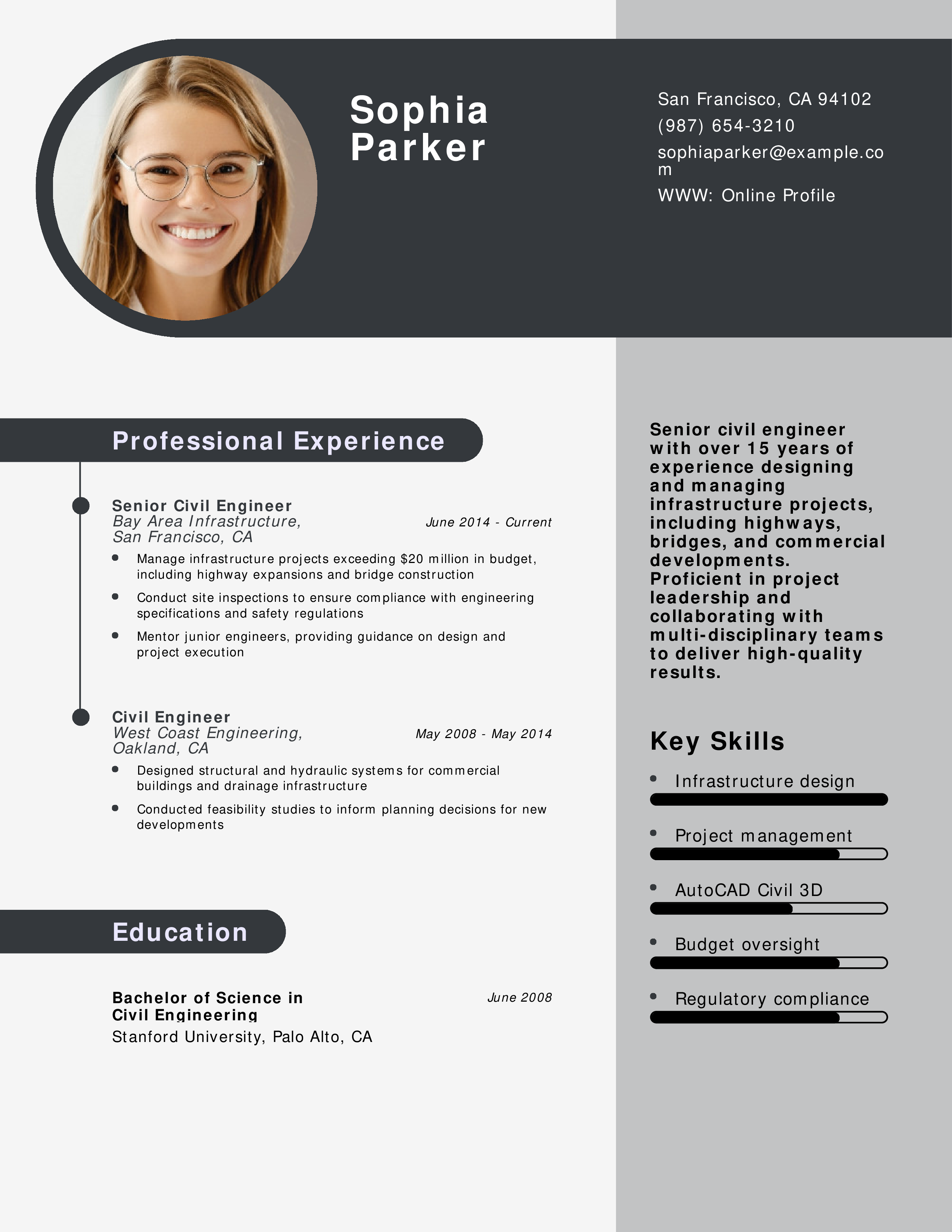 Senior Civil Engineer Resume
