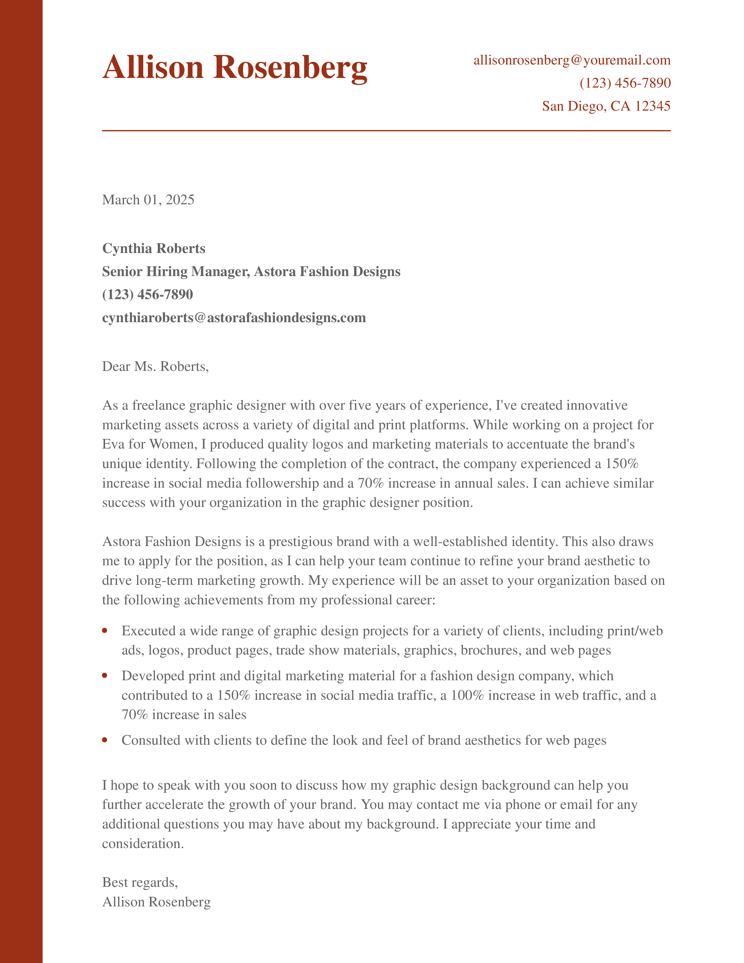Portfolio Cover Letter