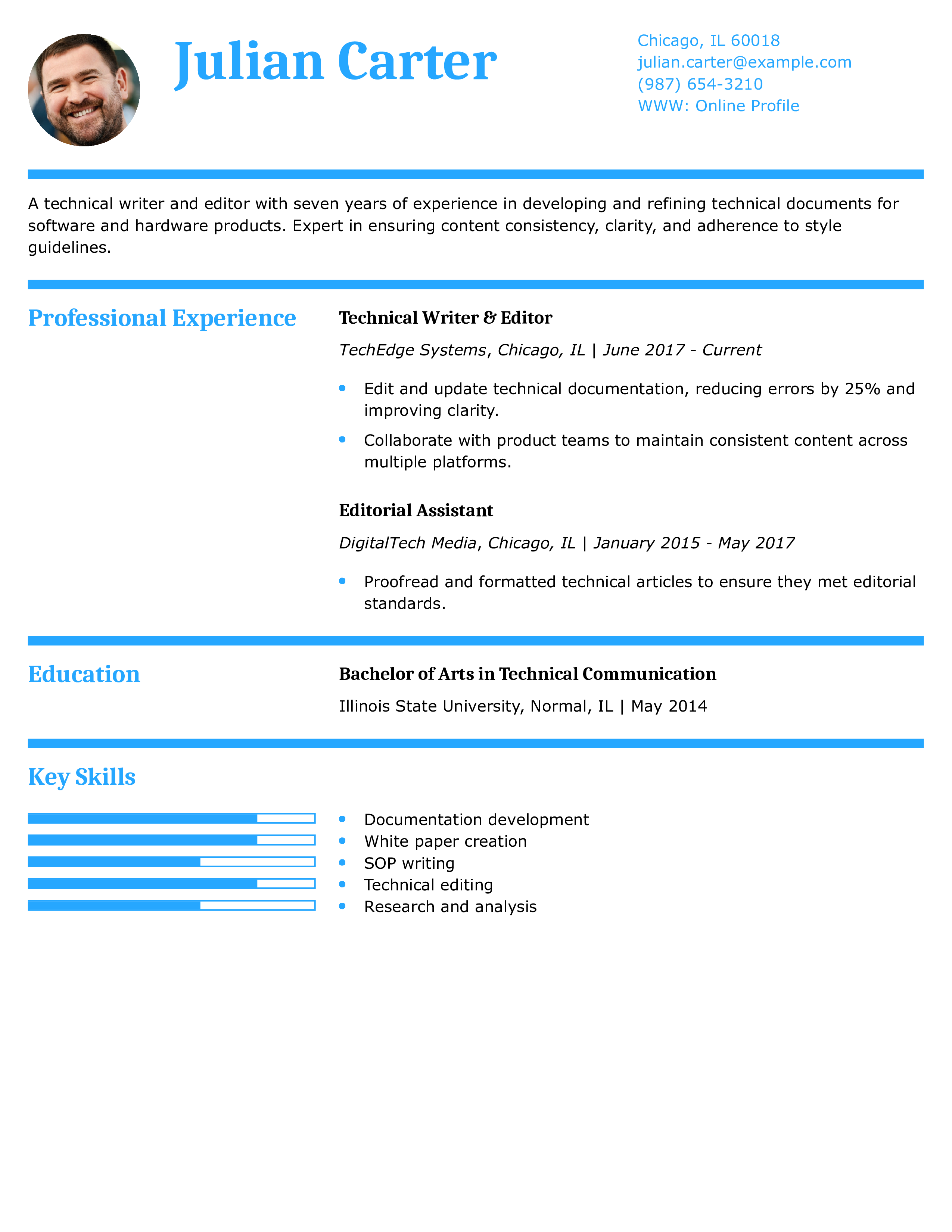 Technical Editor Resume