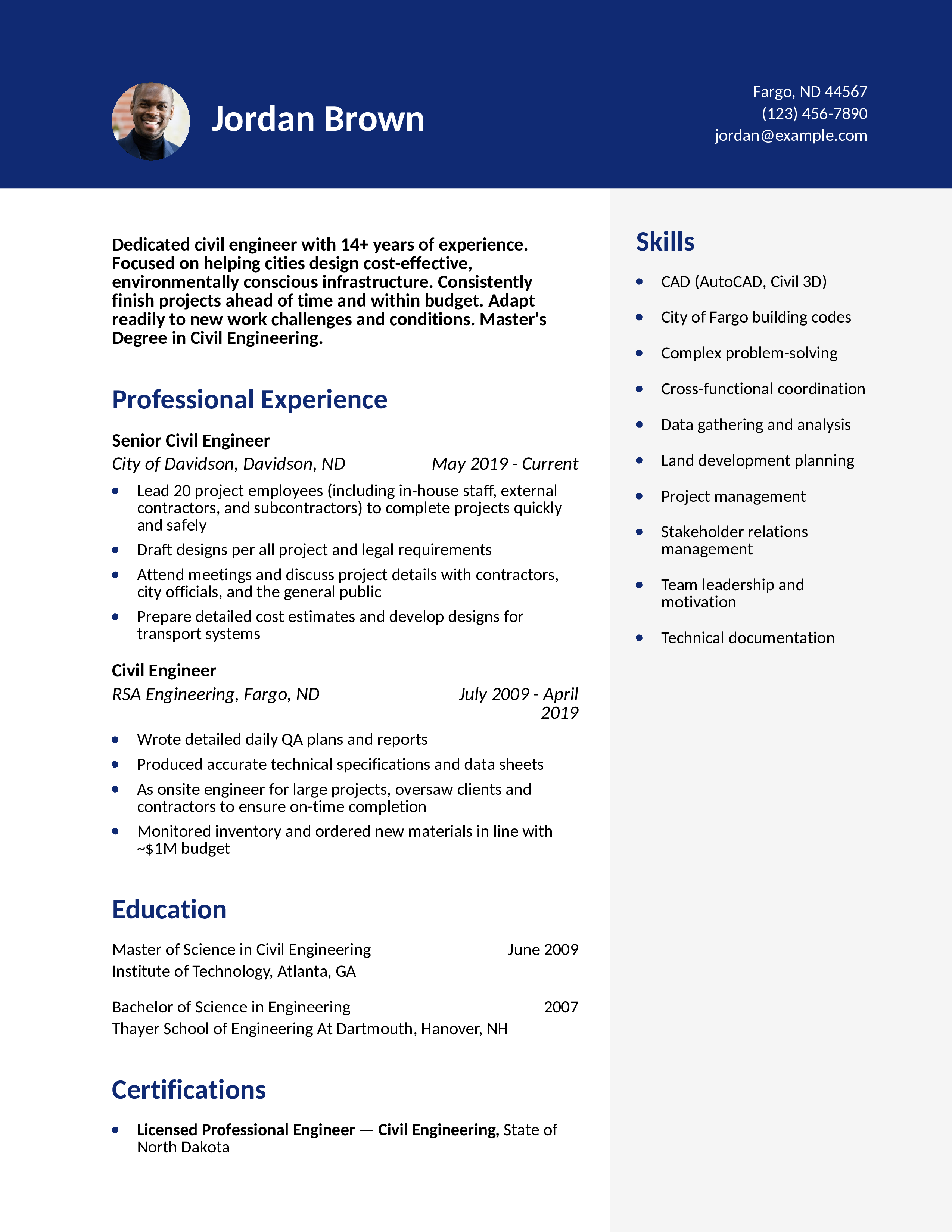 CivilEngineeringResumeExampleHomepage