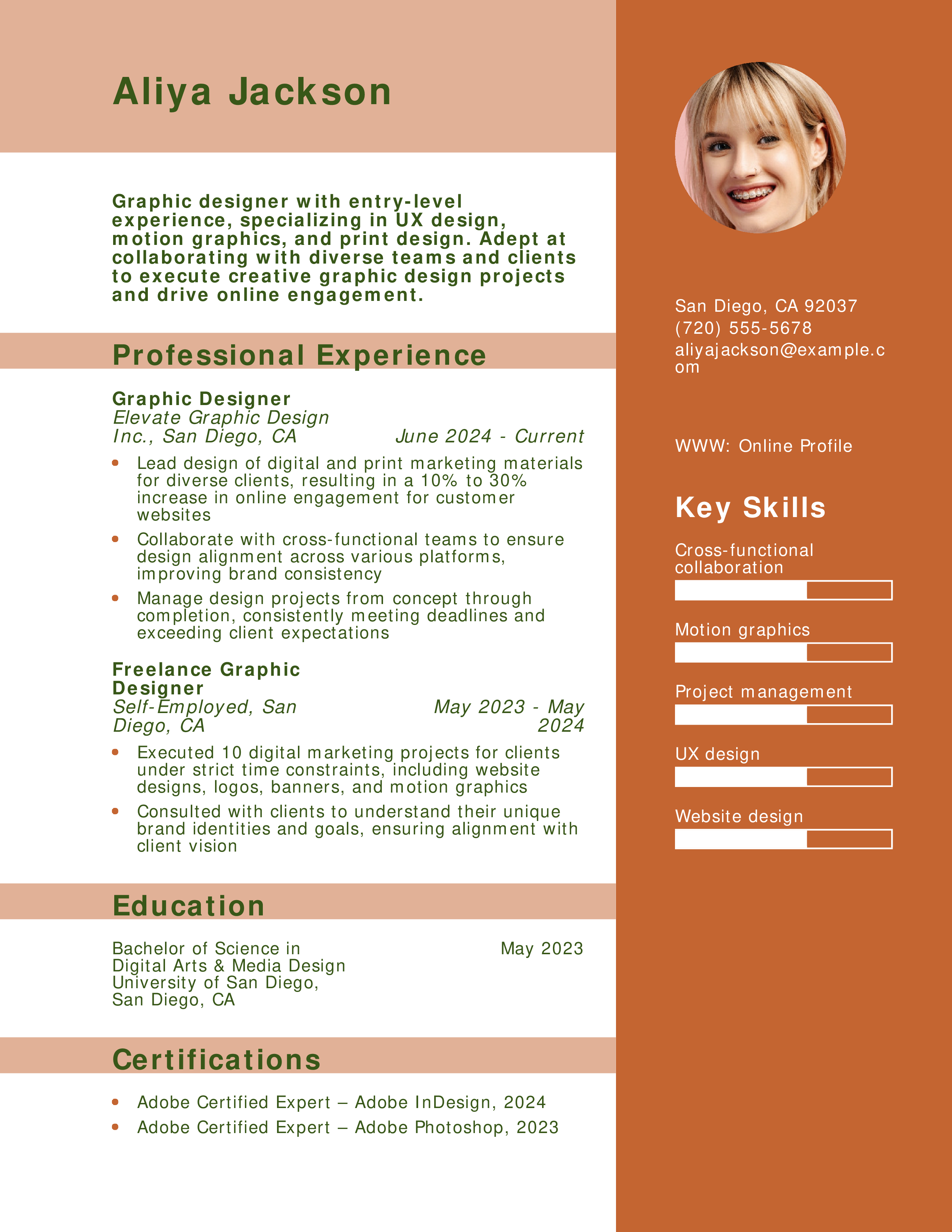 Entry-Level Graphic Designer Resume