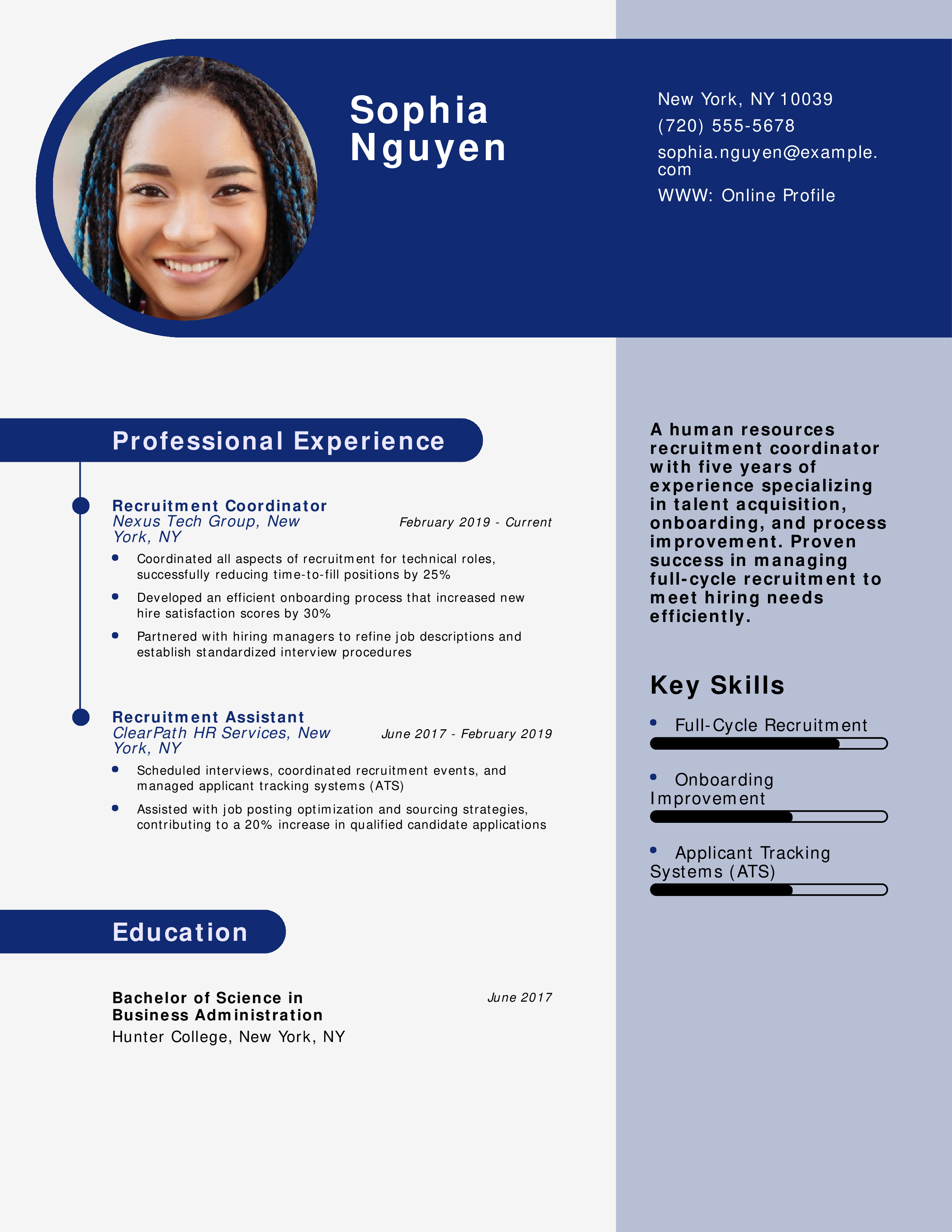 Human Resources Recruitment Coordinator Resume