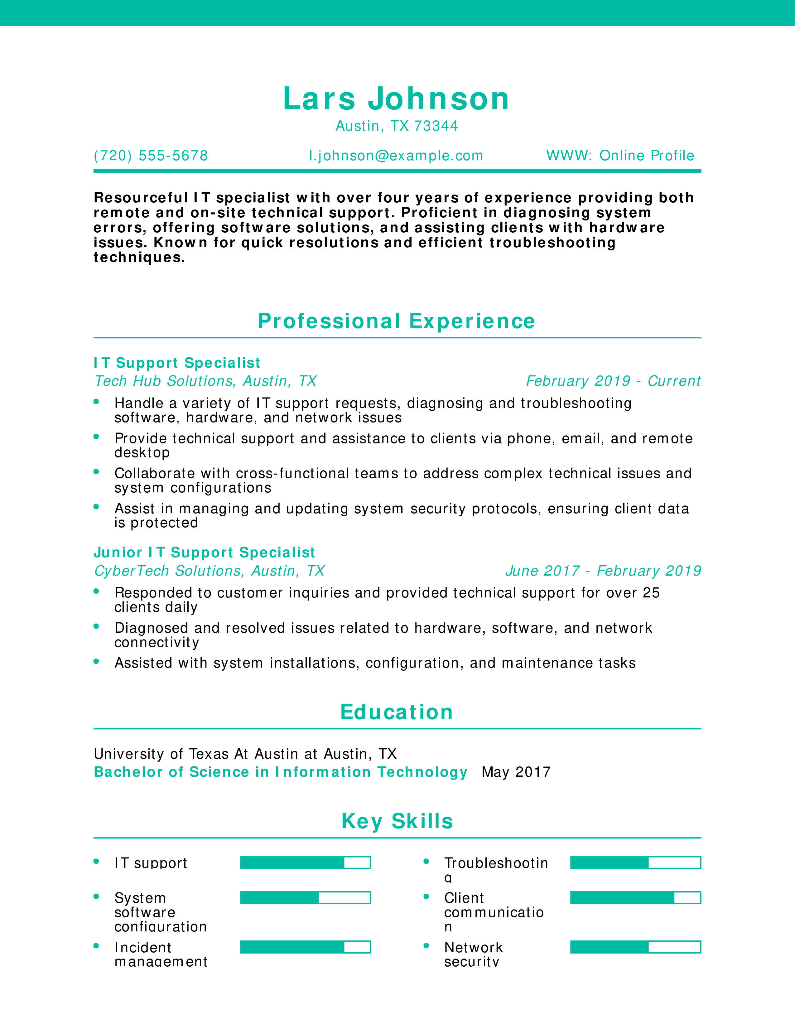 IT Specialist Resume