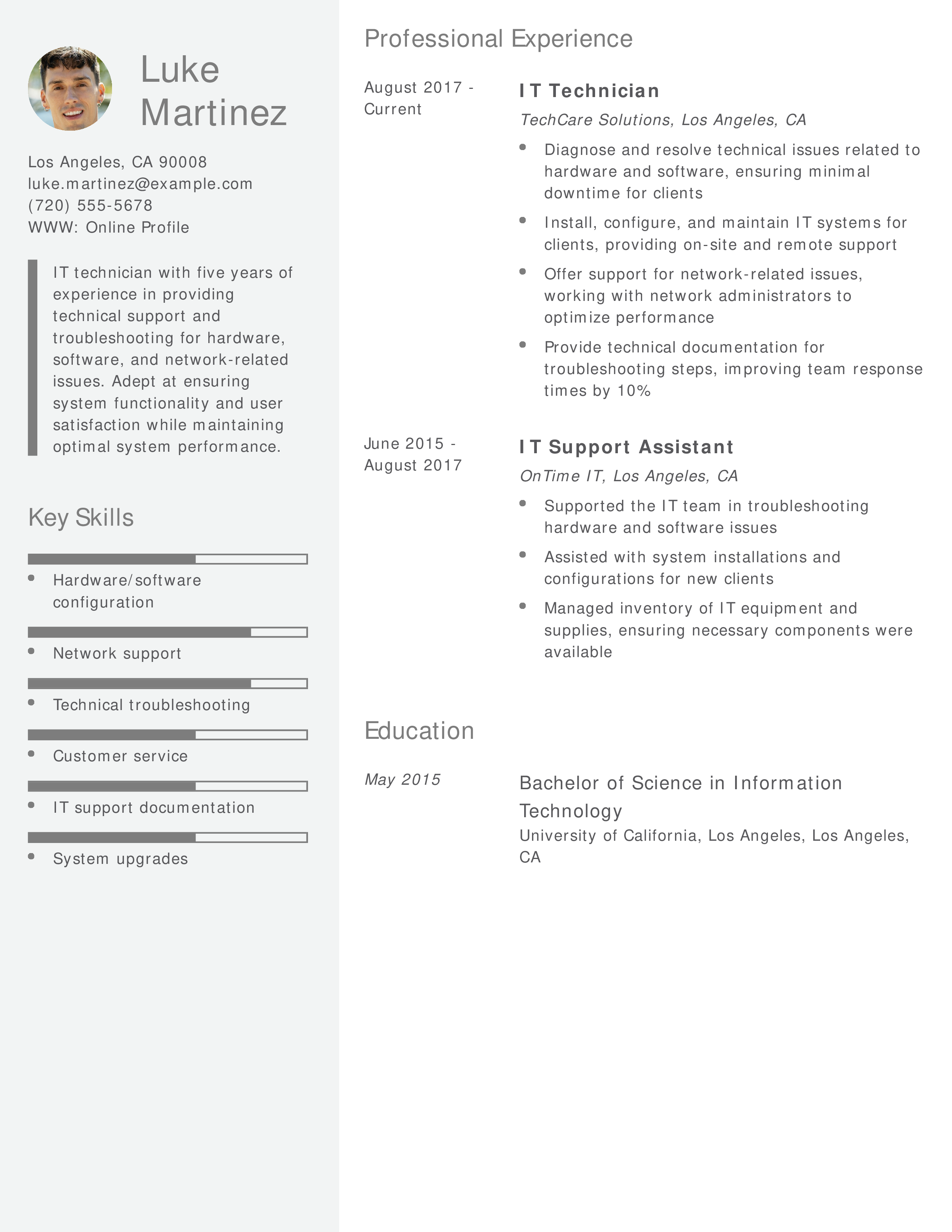 IT Technician Resume