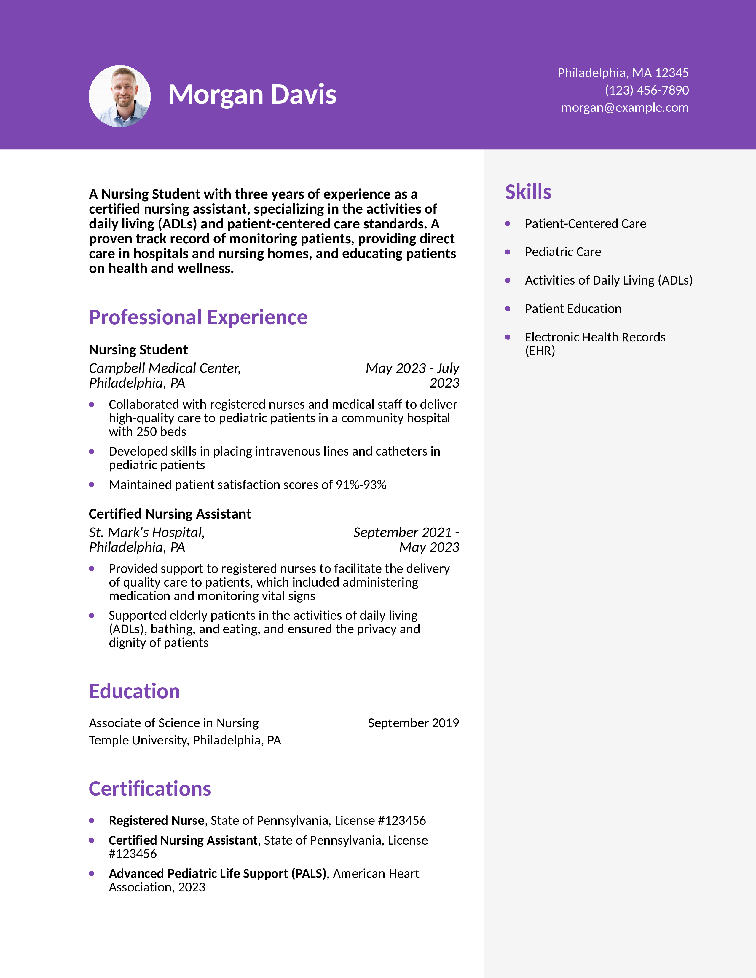 NursingStudentResumeExampleHomepage