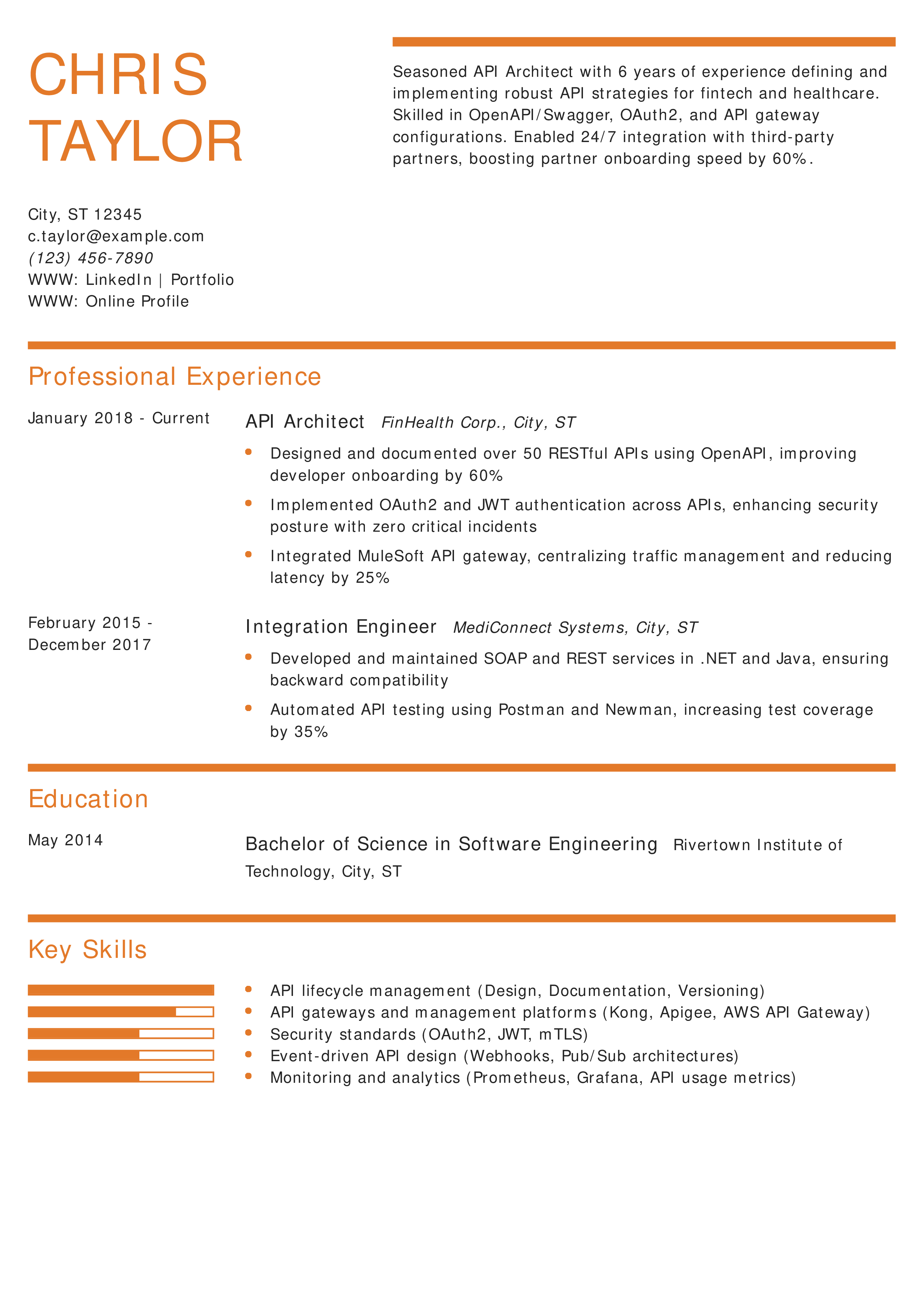 API Architect Resume