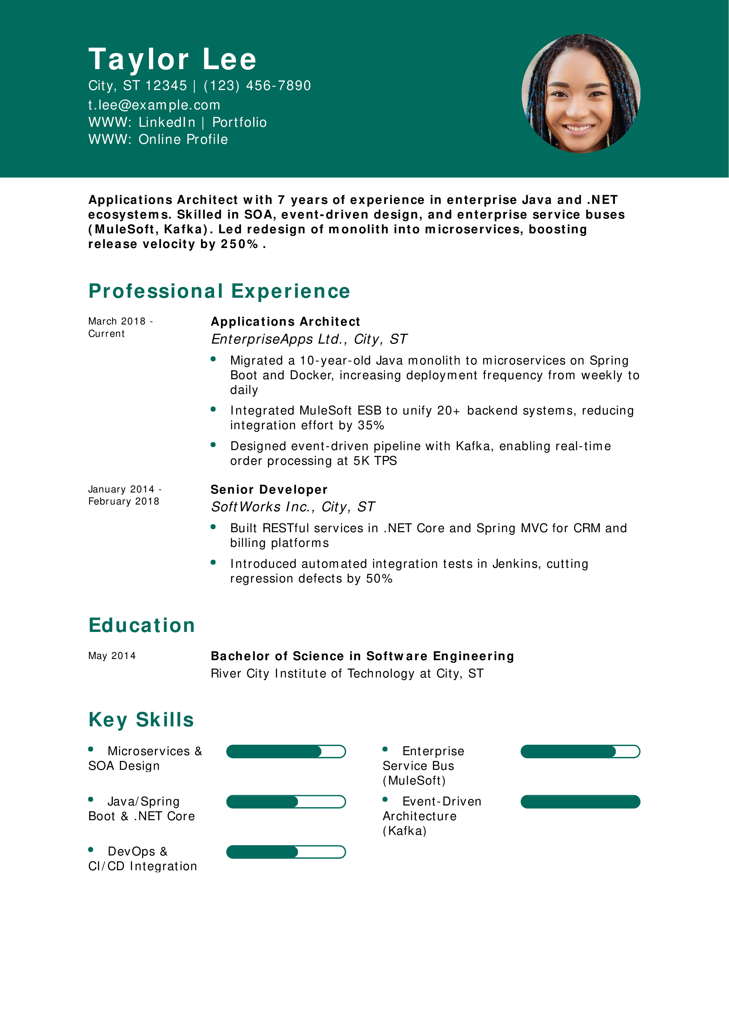 Applications Architect Resume