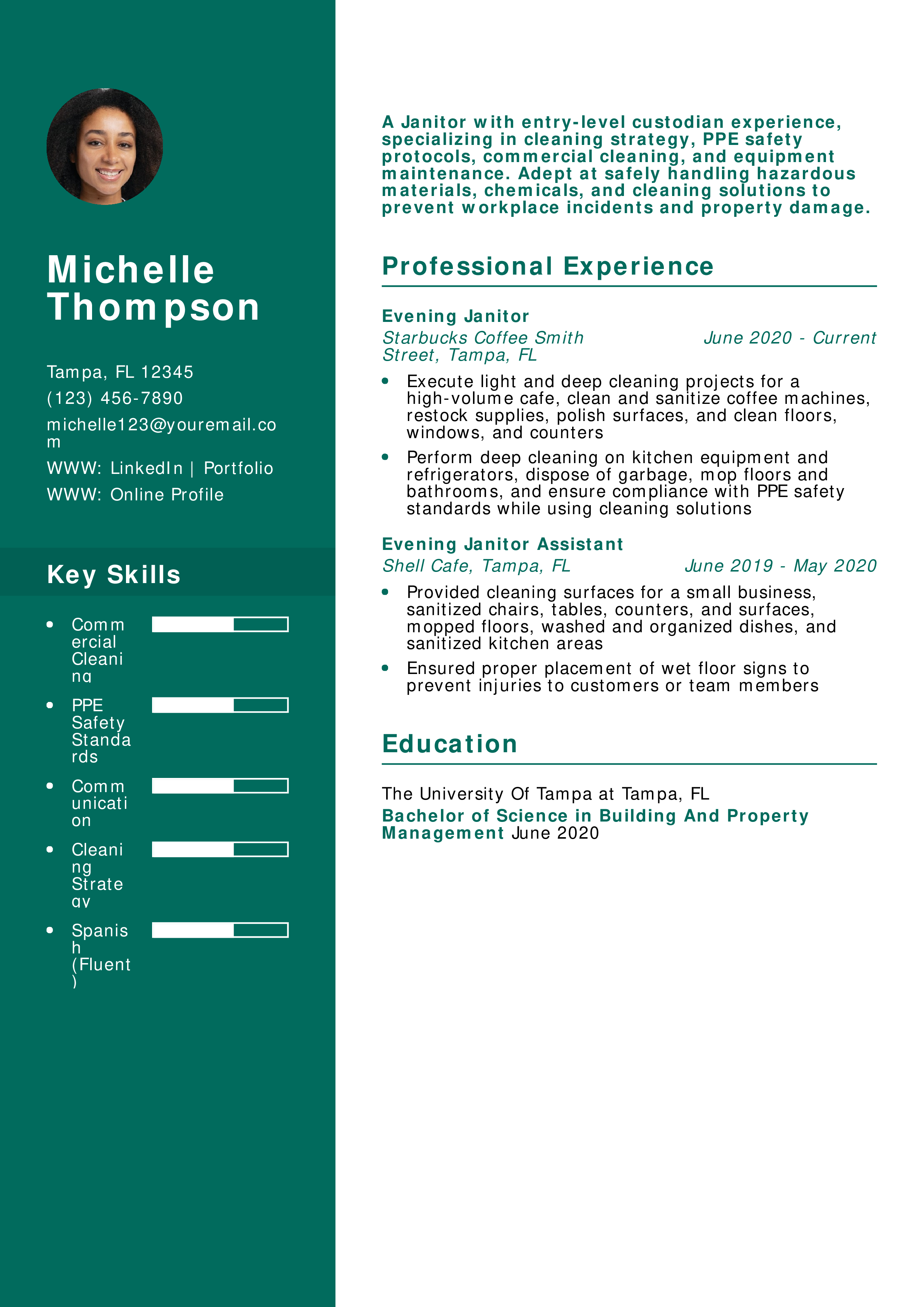 Entry-Level Janitor Resume