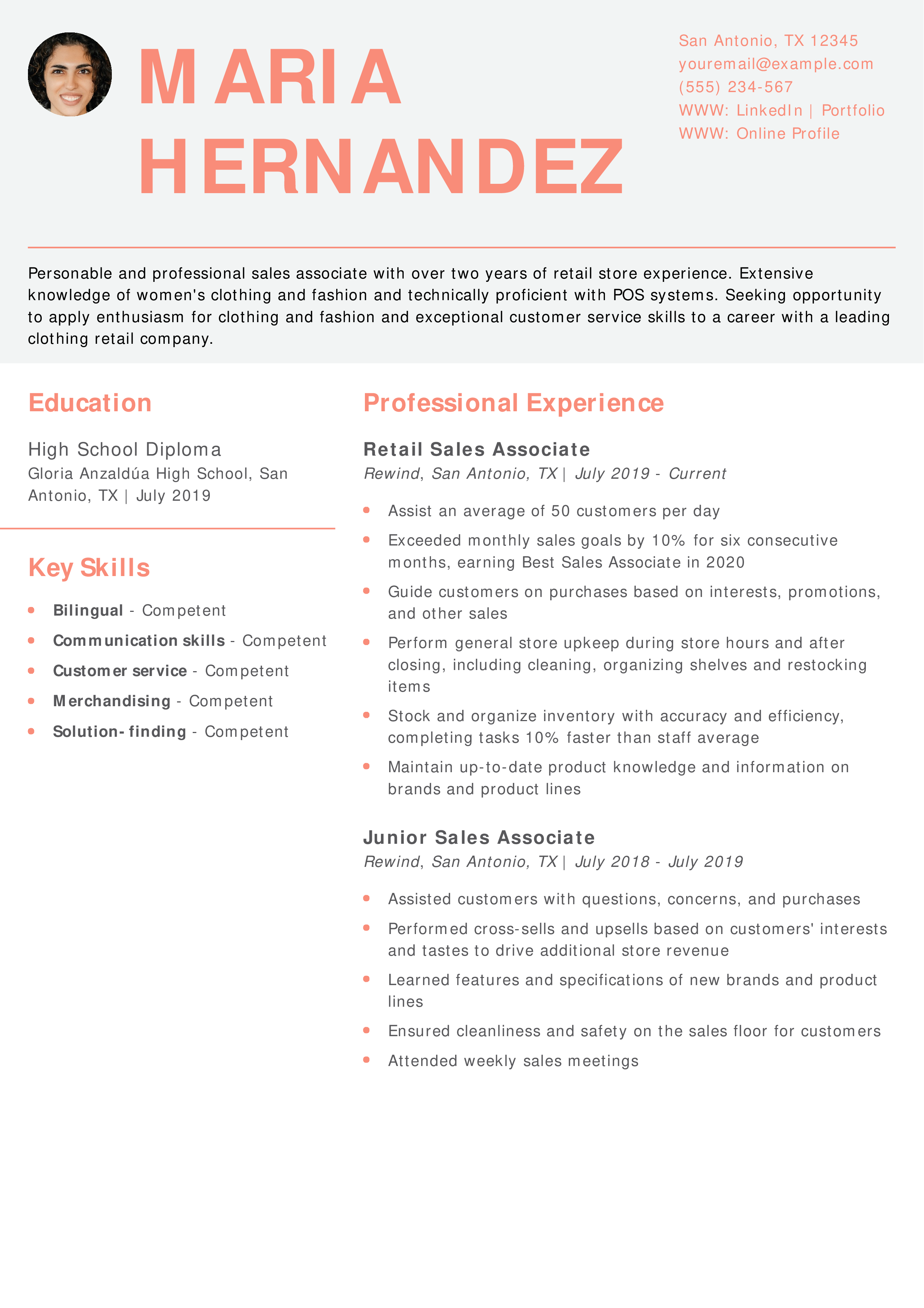 Sales Associate Resume