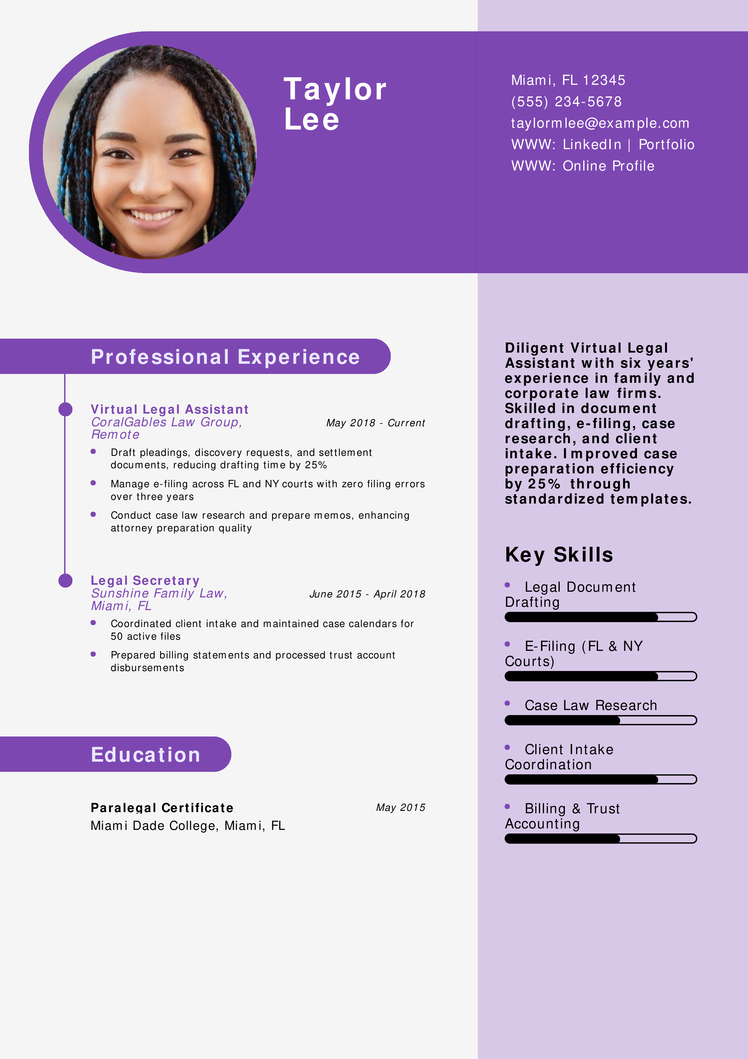 Virtual Legal Assistant Resume