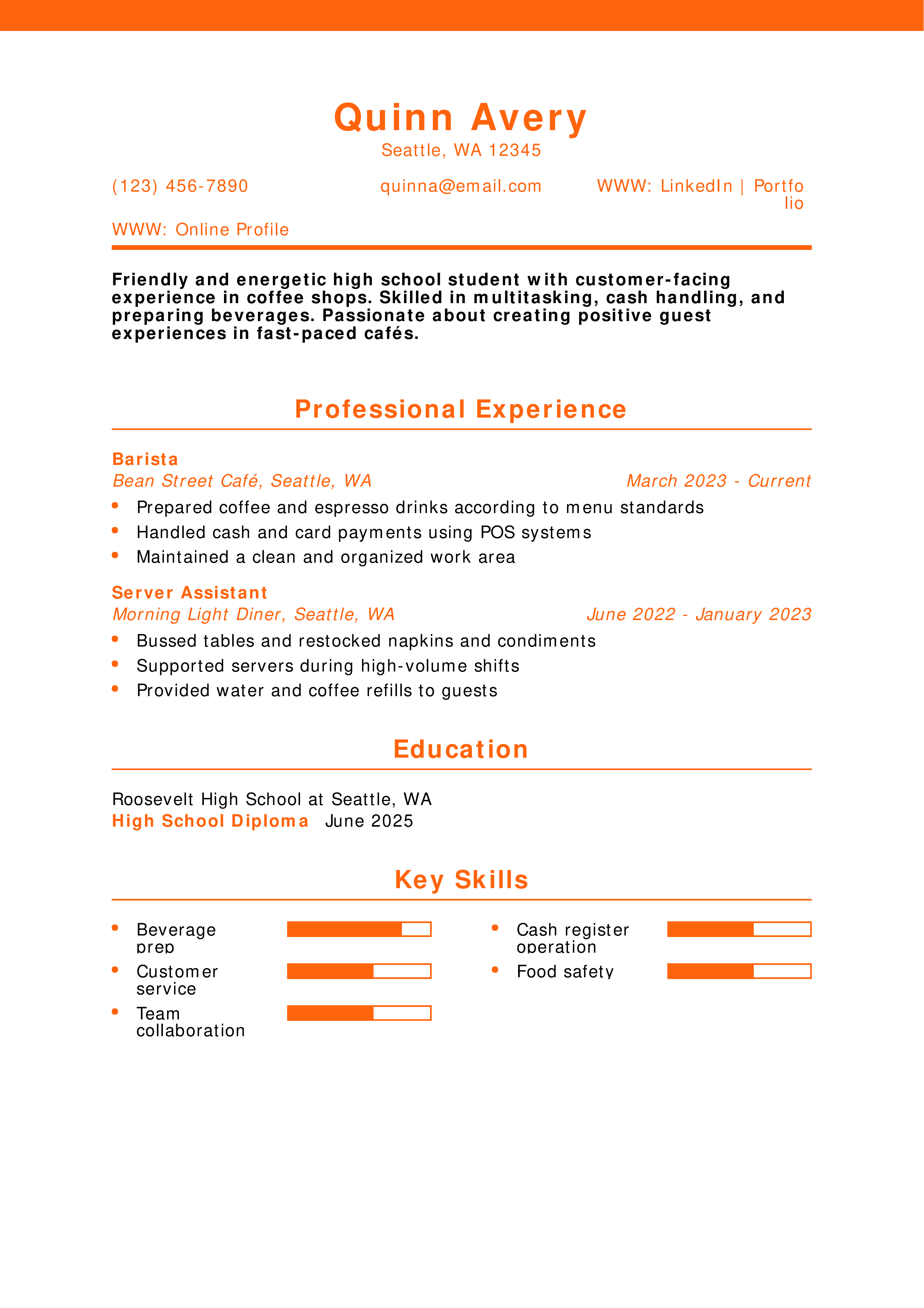Barista Resume