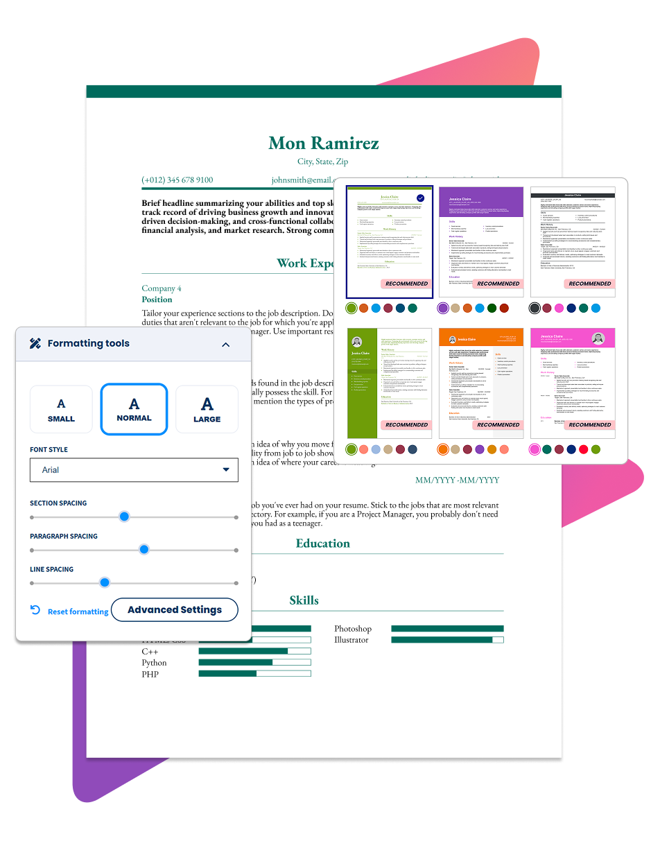 Resume Builder homepage parallax image