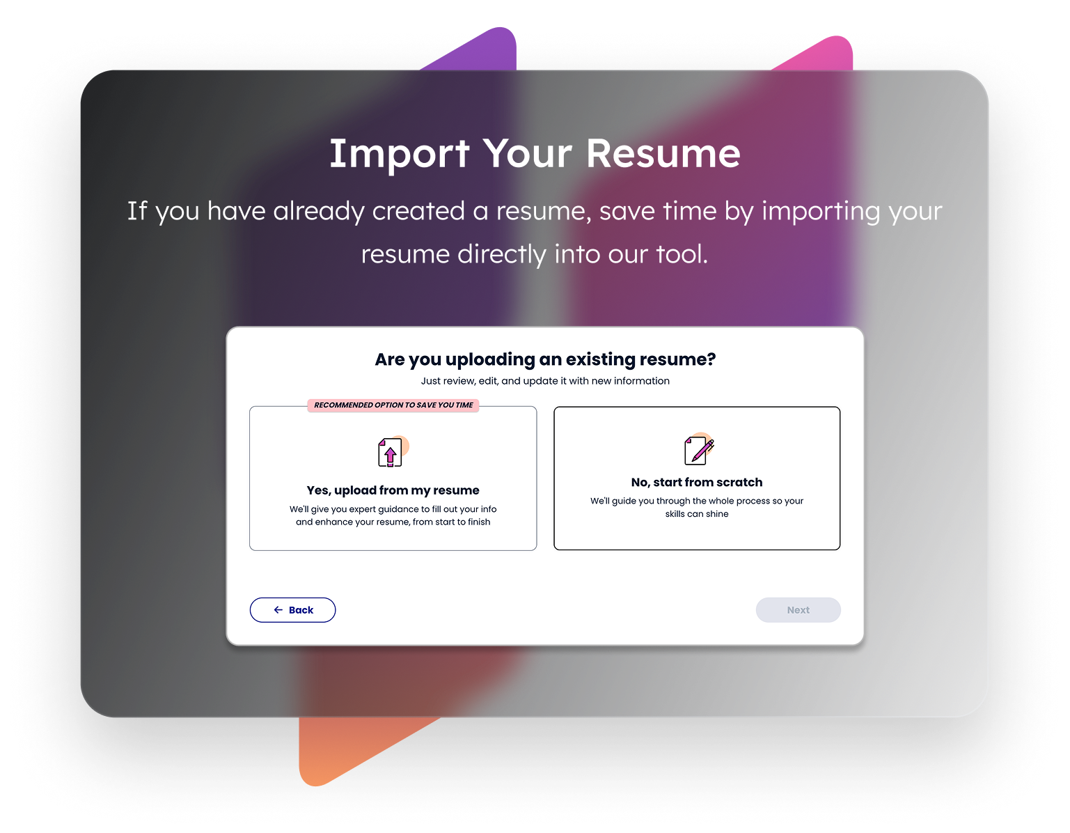 Resume Builder homepage parallax image